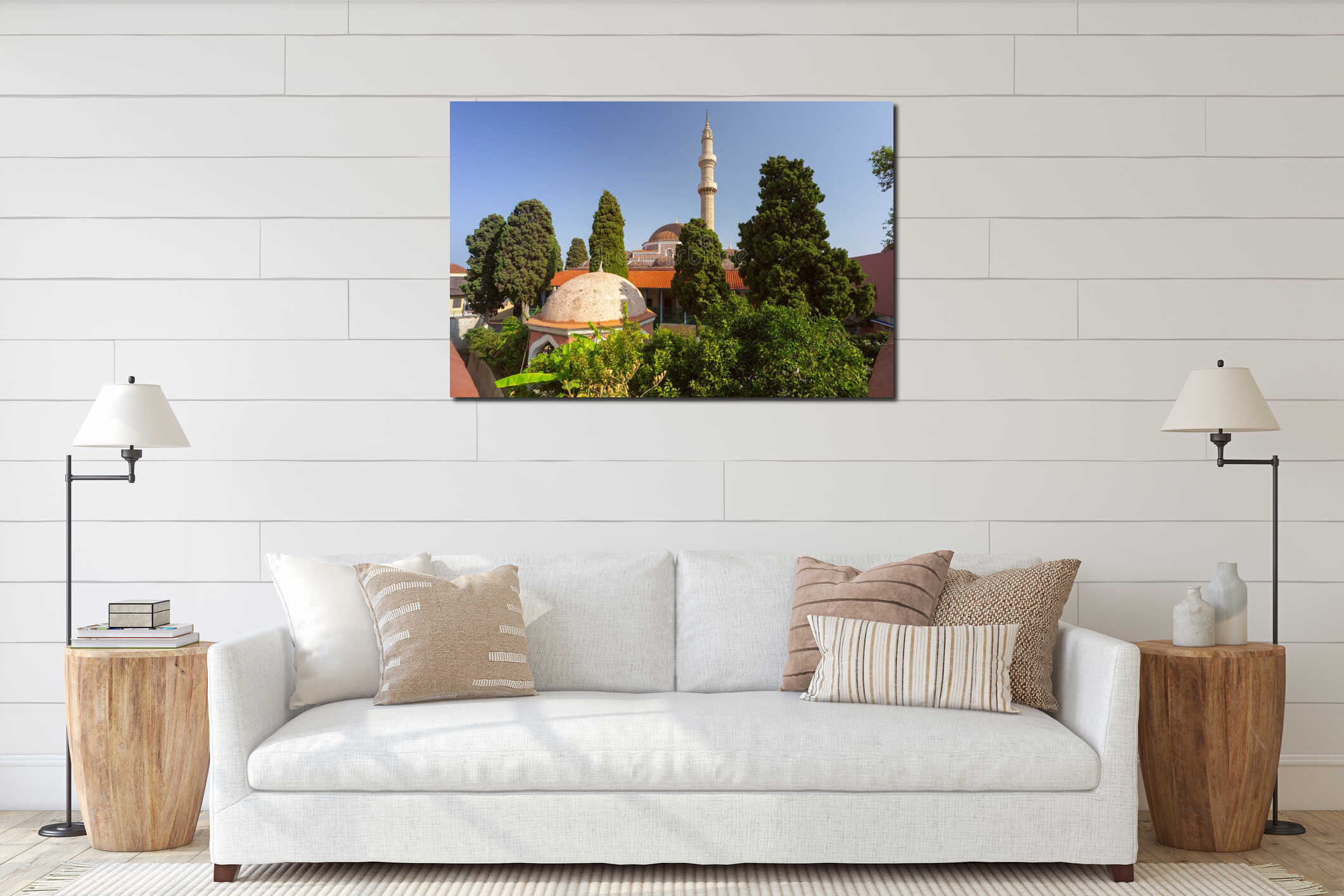 Suleymaniye Mosque with Minaret in Rhodes, Greece interior mockup