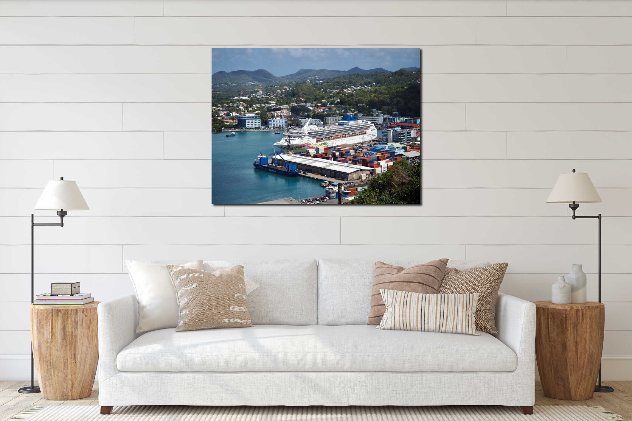 A Norwegian Cruise Ship Docked in Castries, Saint Lucia interior mockup