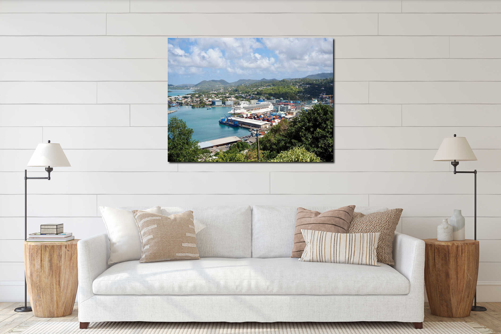 A Norwegian Cruise Ship Docked in Castries, Saint Lucia interior mockup