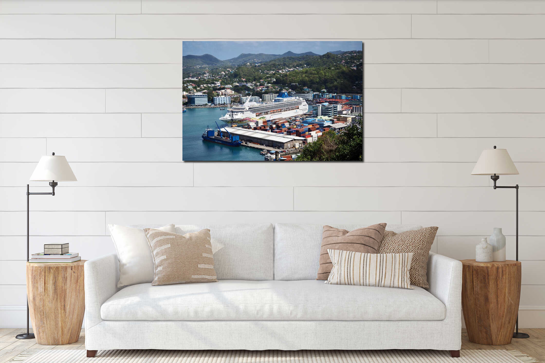 A Norwegian Cruise Ship Docked in Castries, Saint Lucia interior mockup