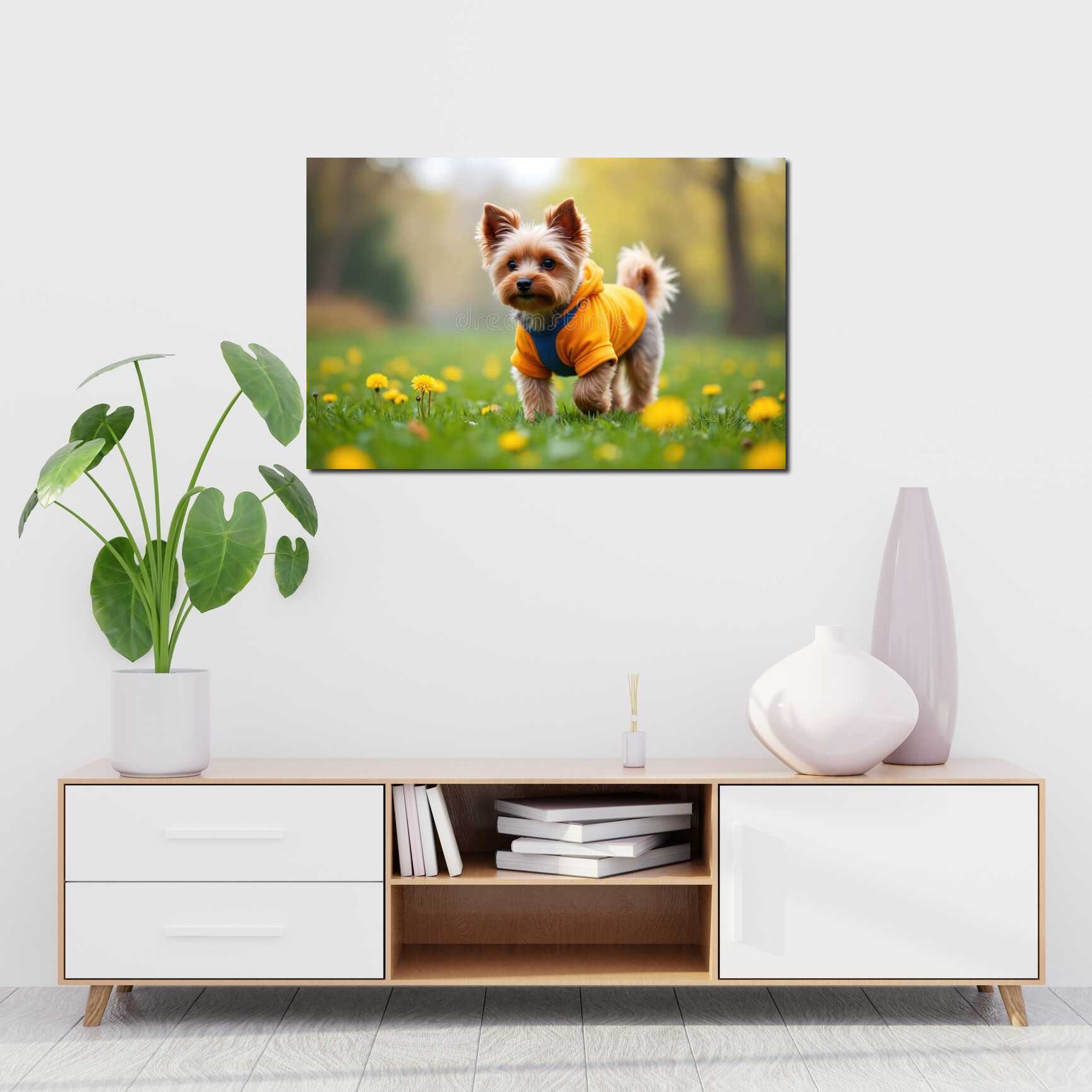 Canvas above sofa for size context