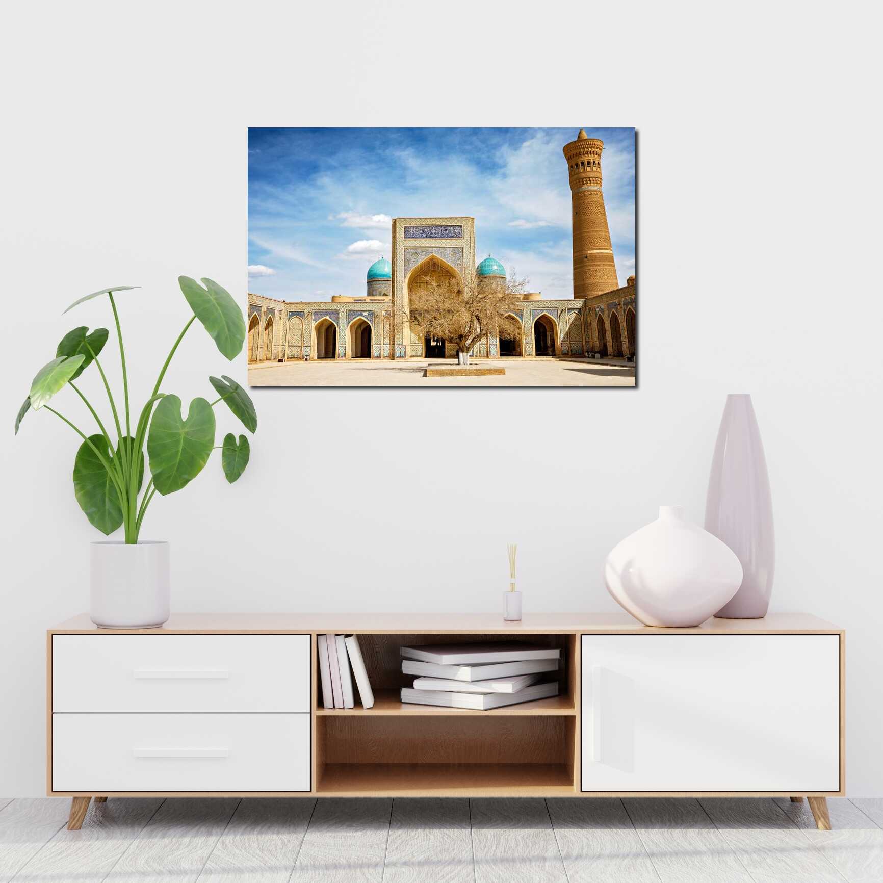 Canvas above sofa for size context