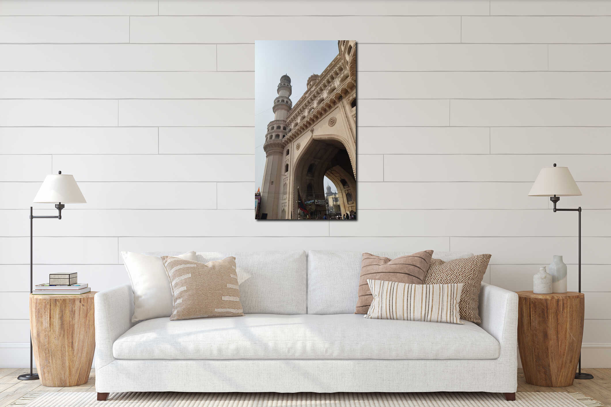 Charminar With Crowd And Street interior mockup