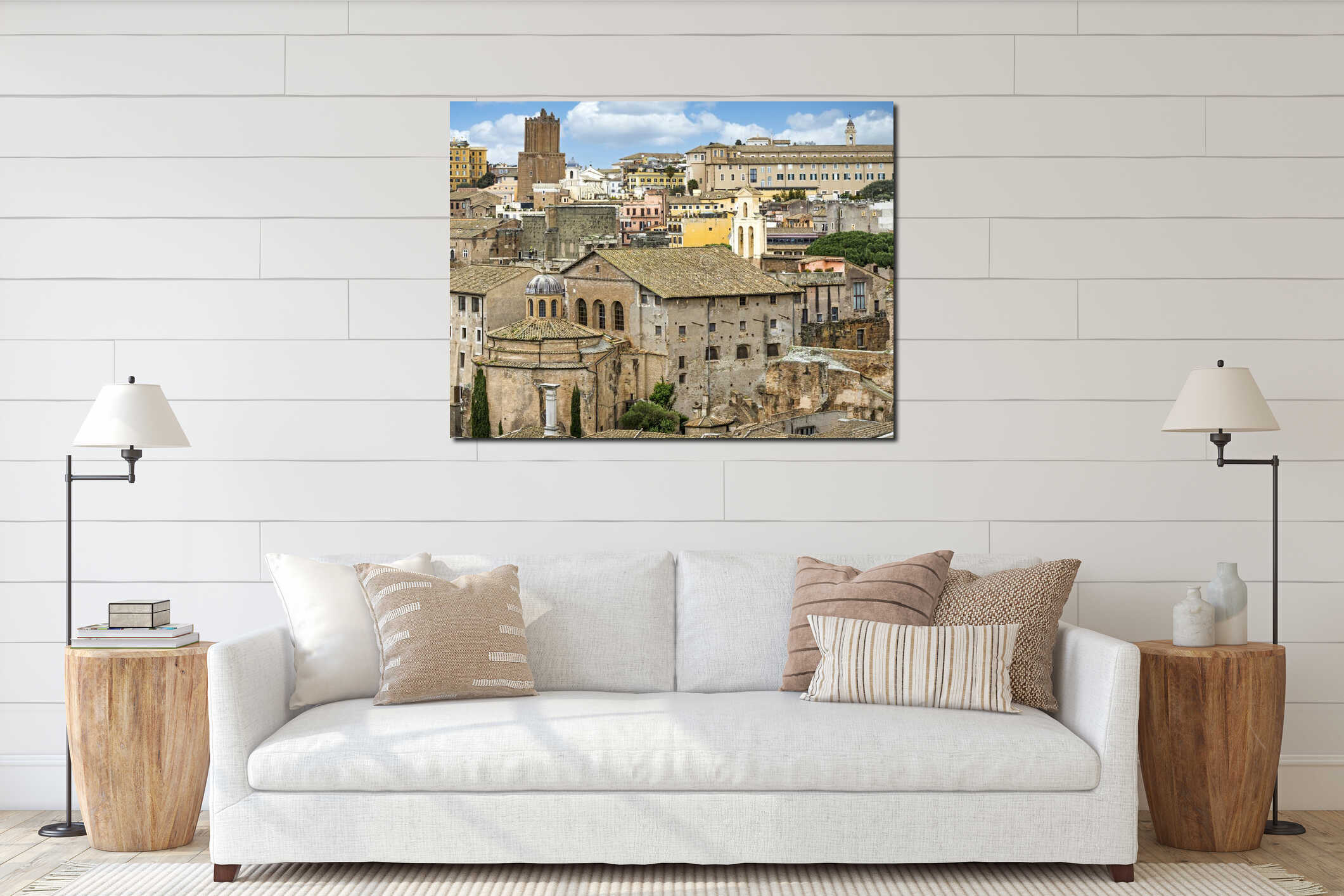 Ancient Roman Senate House and Archaeological Park interior mockup