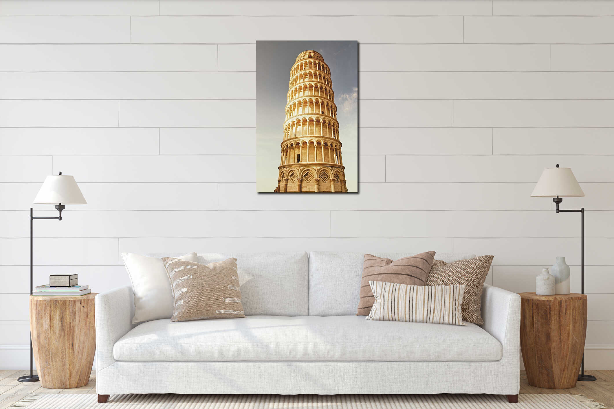 Leaning Tower of Pisa in Golden Sunset Light, Italy interior mockup