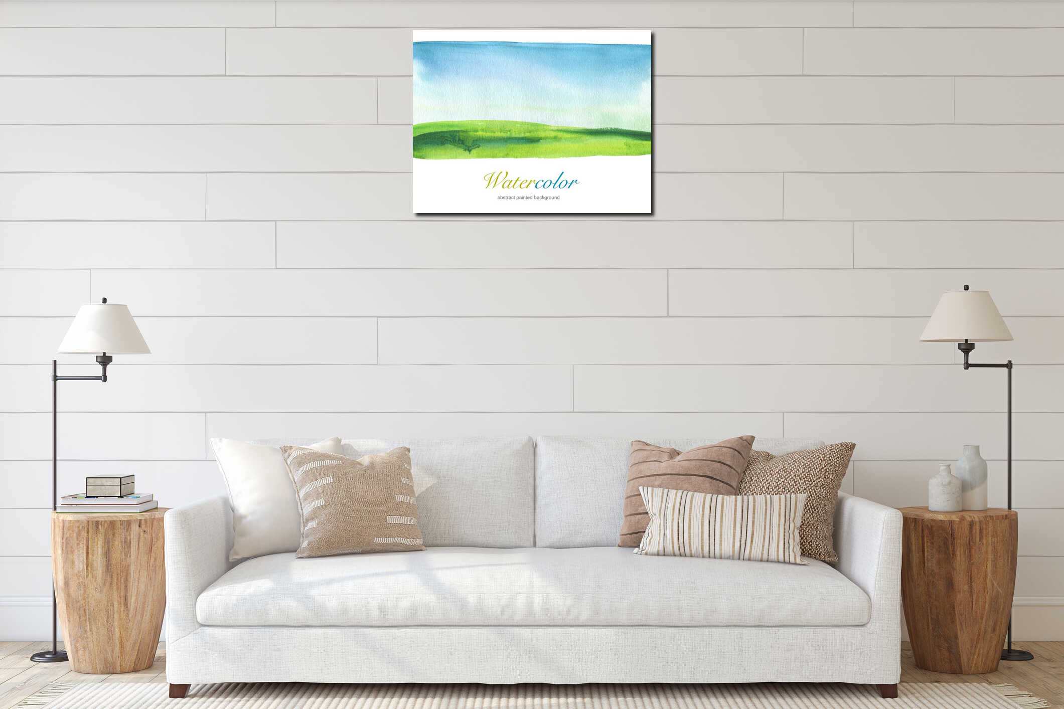 Canvas hanging interior mockup