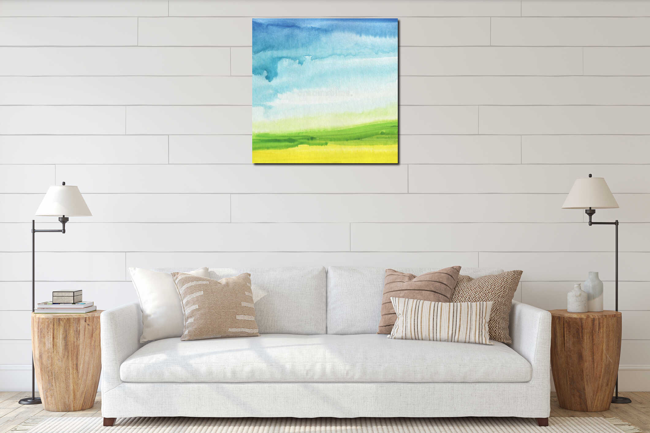 Canvas hanging interior mockup