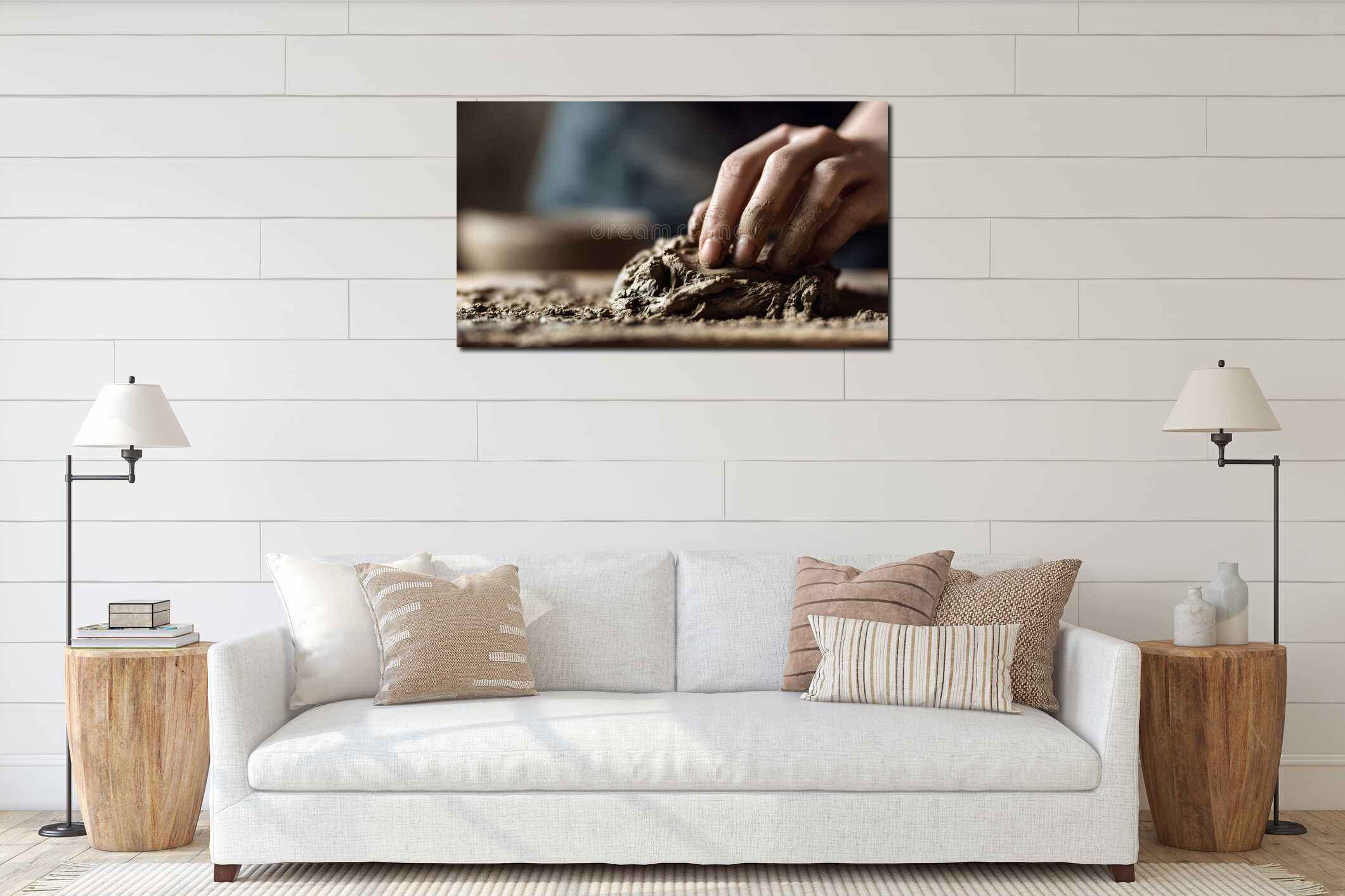 Canvas above sideboard for size context