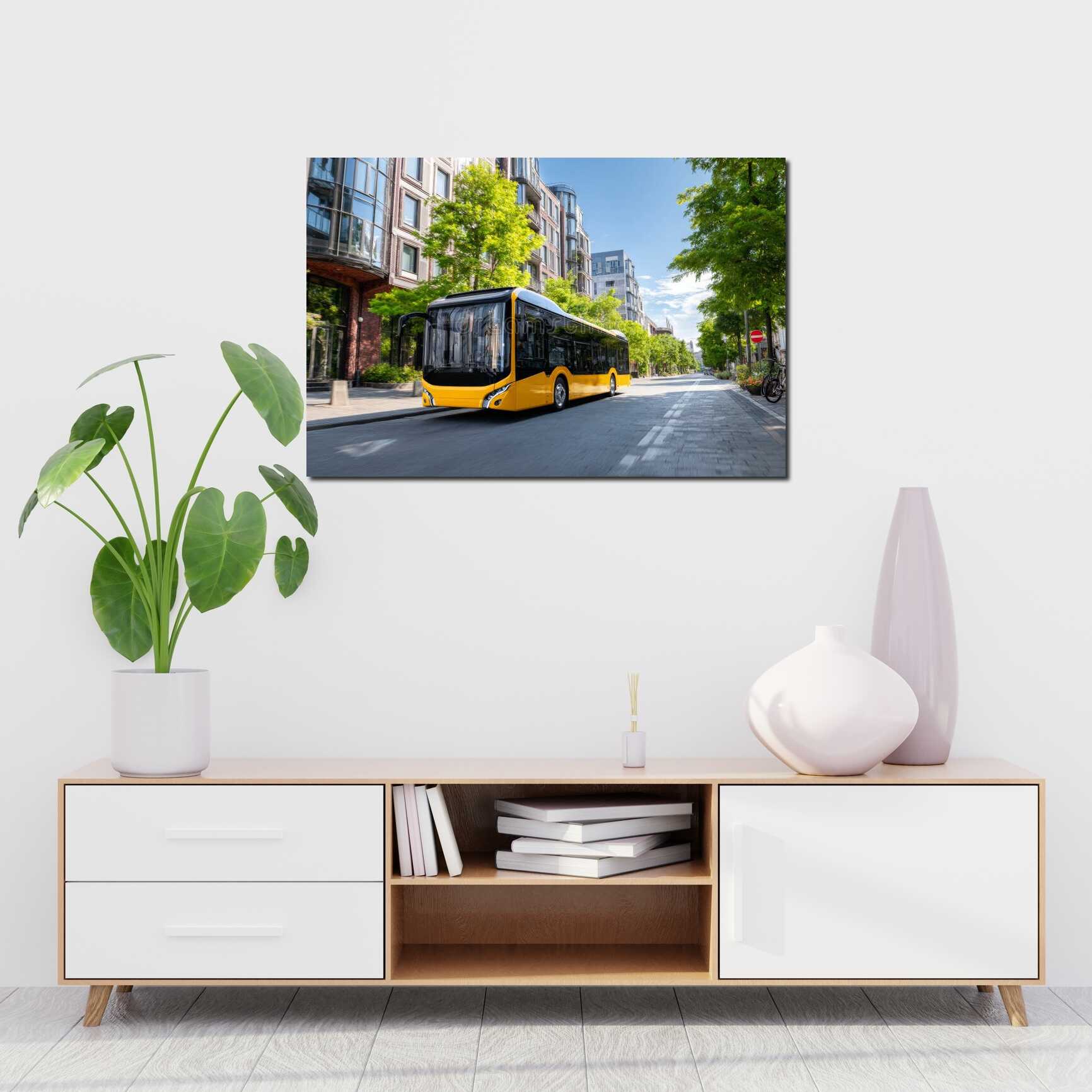 Canvas above sofa for size context