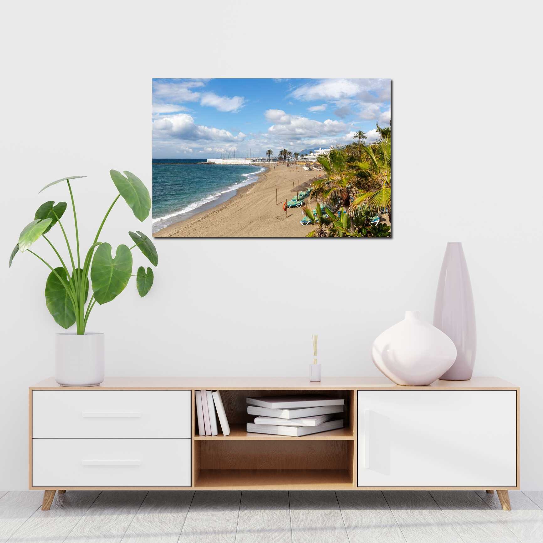 Canvas above sofa for size context