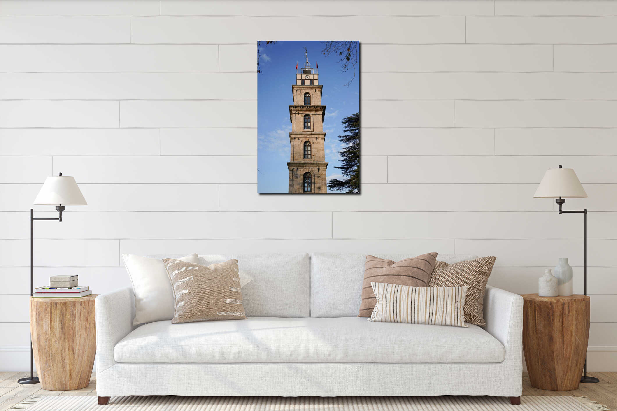 Tophane Clock Tower in Bursa, Turkiye interior mockup