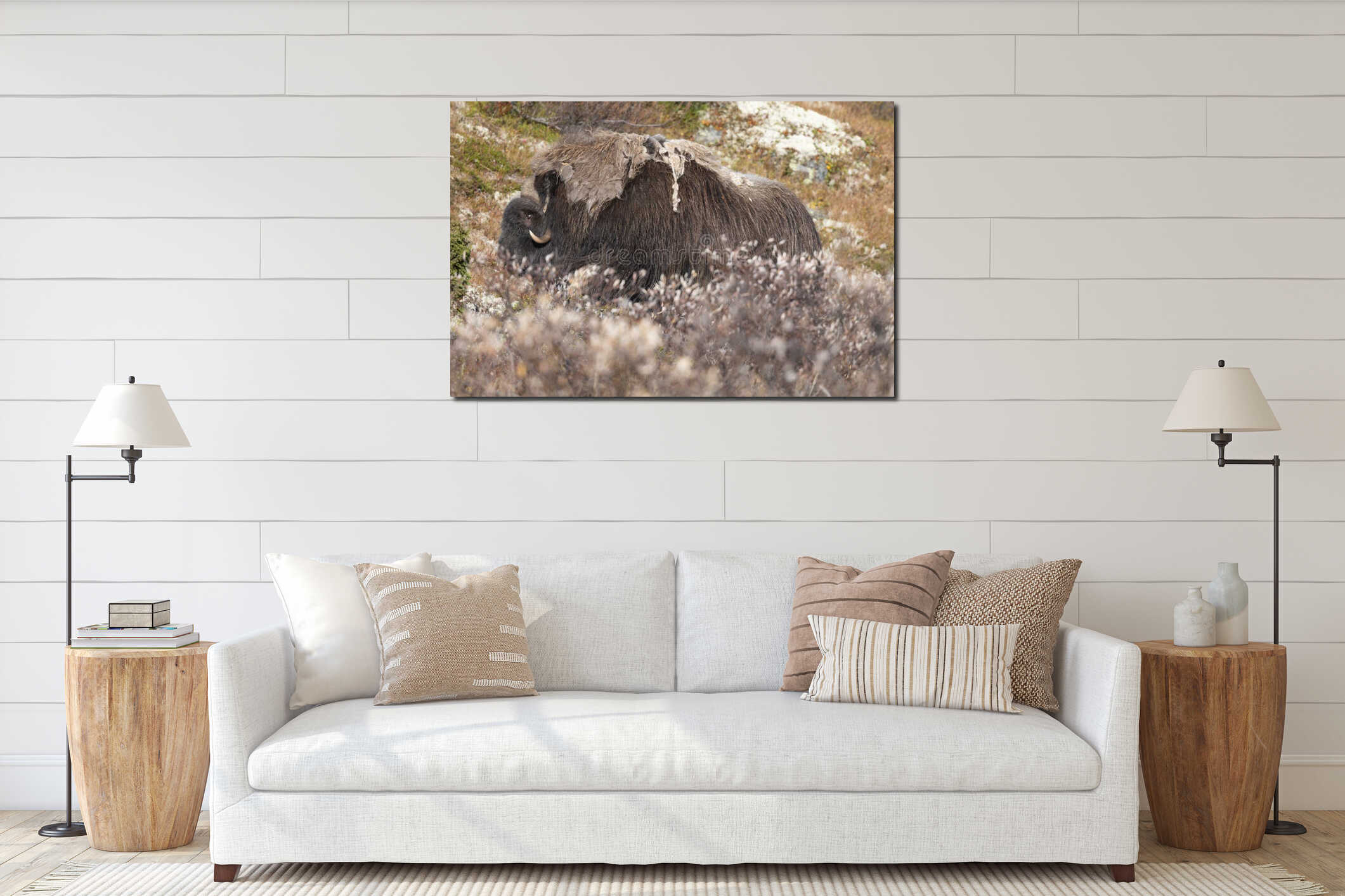 Canvas hanging interior mockup