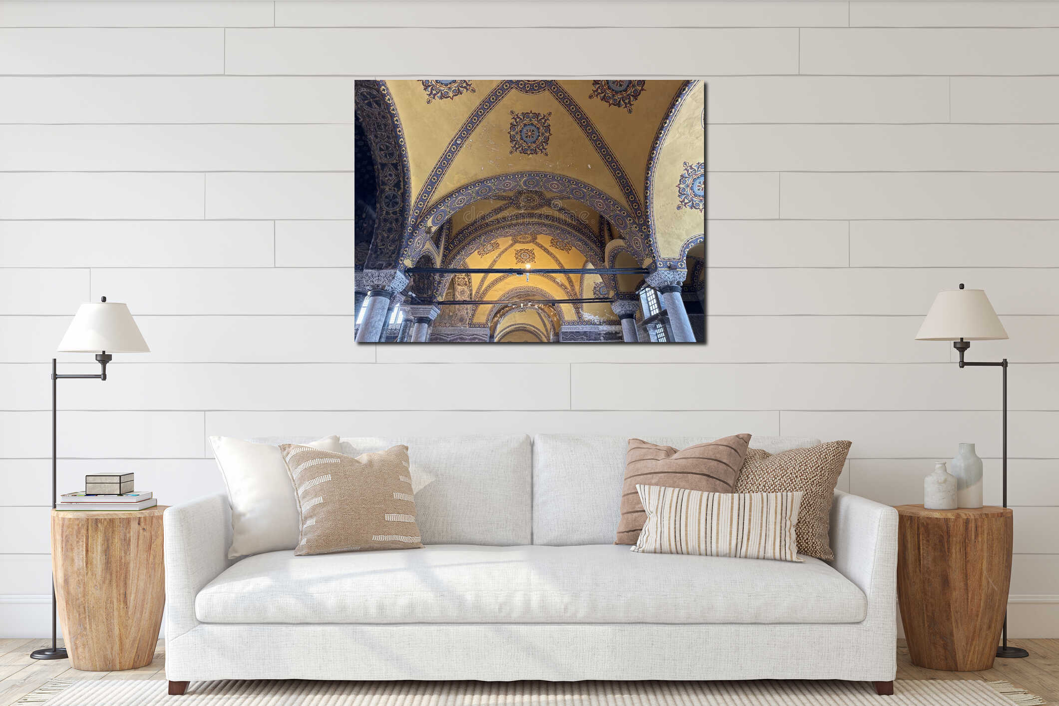 Hagia Sophia Grand Mosque interior in Istanbul, Turkey interior mockup