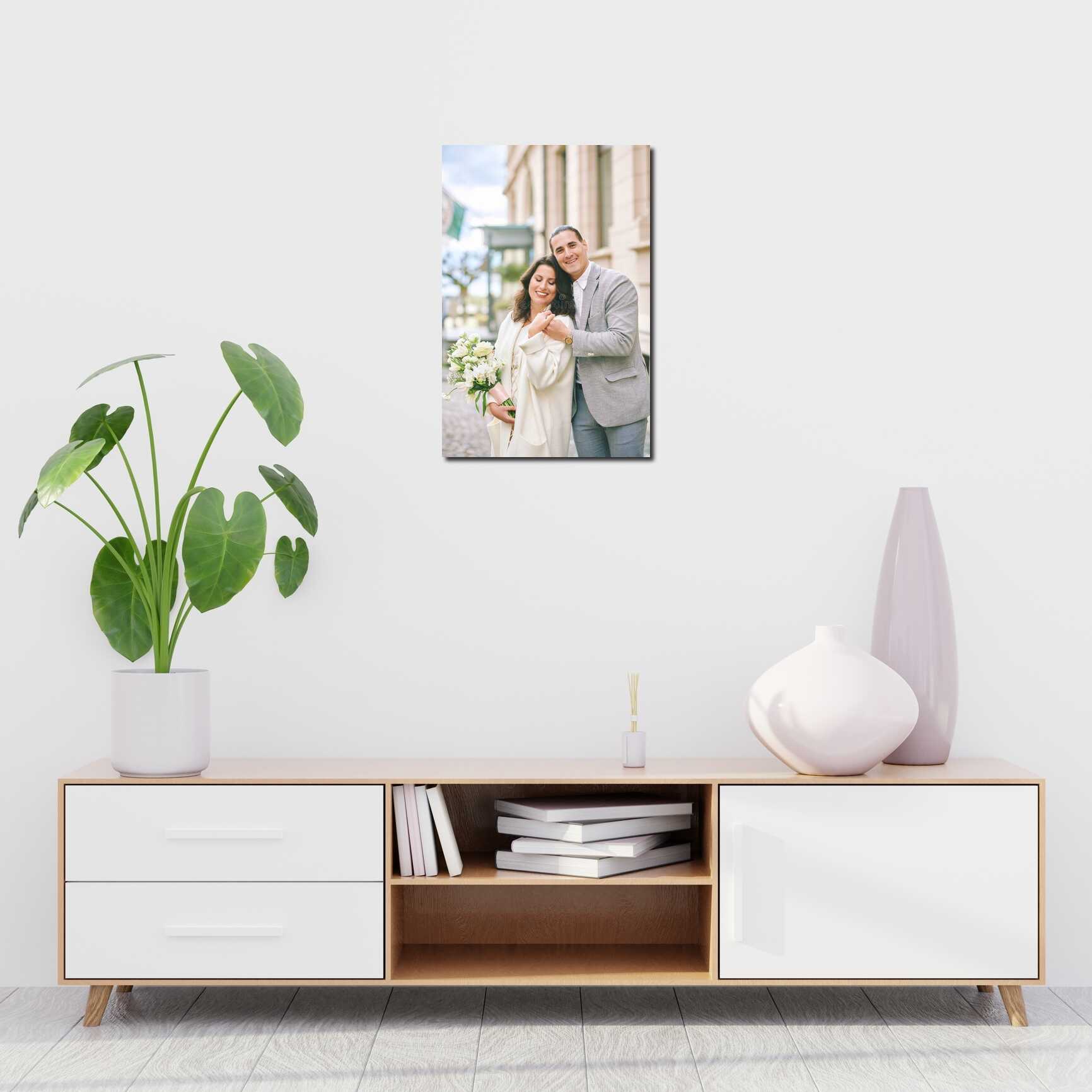 Canvas above sofa for size context