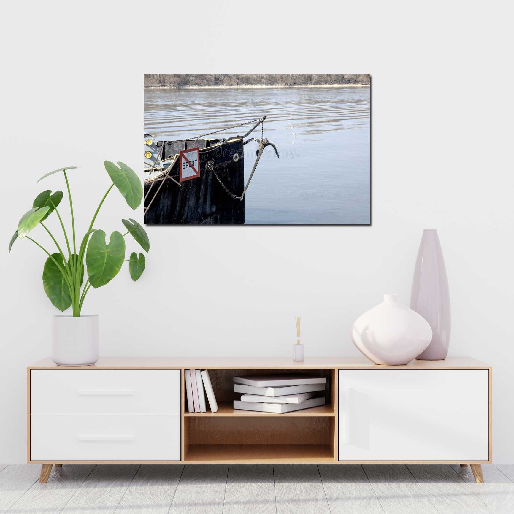 Canvas above sofa for size context