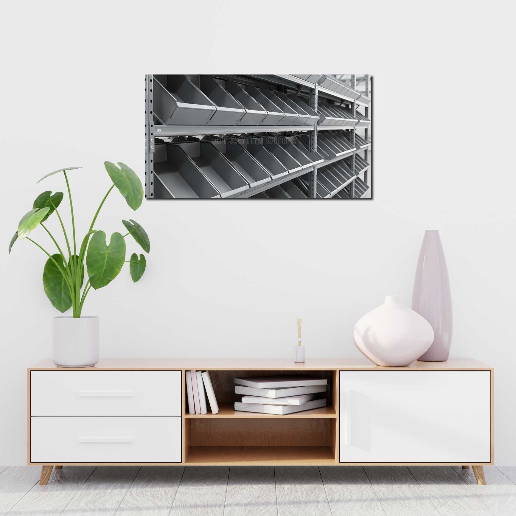 Canvas above sofa for size context