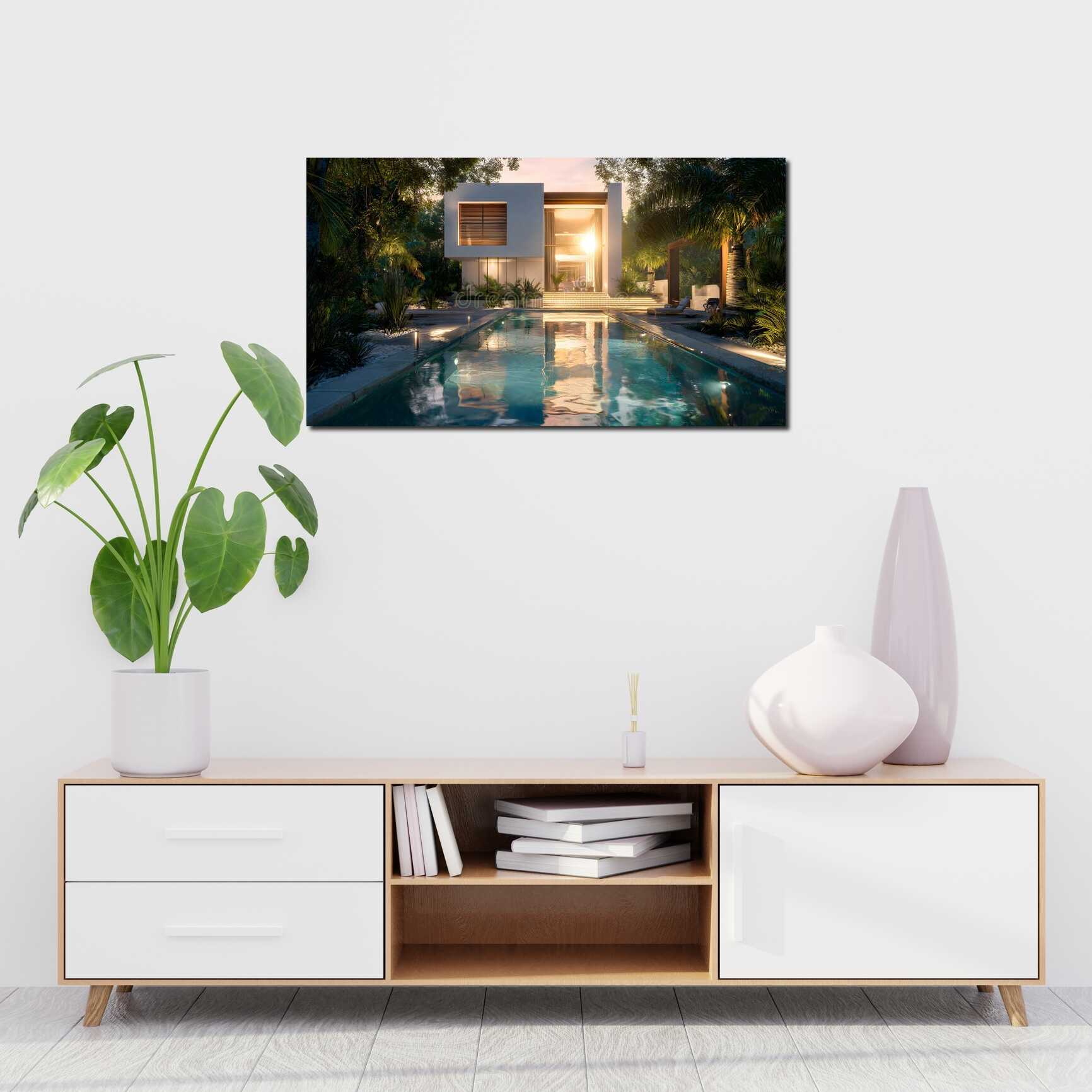 Canvas above sofa for size context