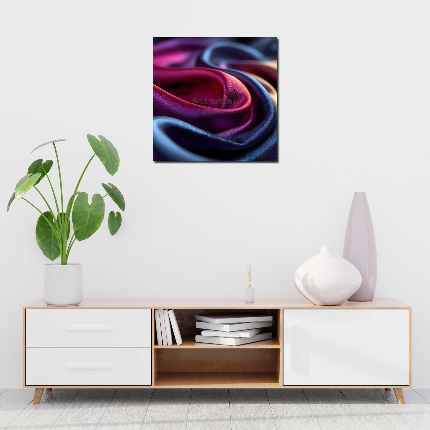 Canvas above sofa for size context