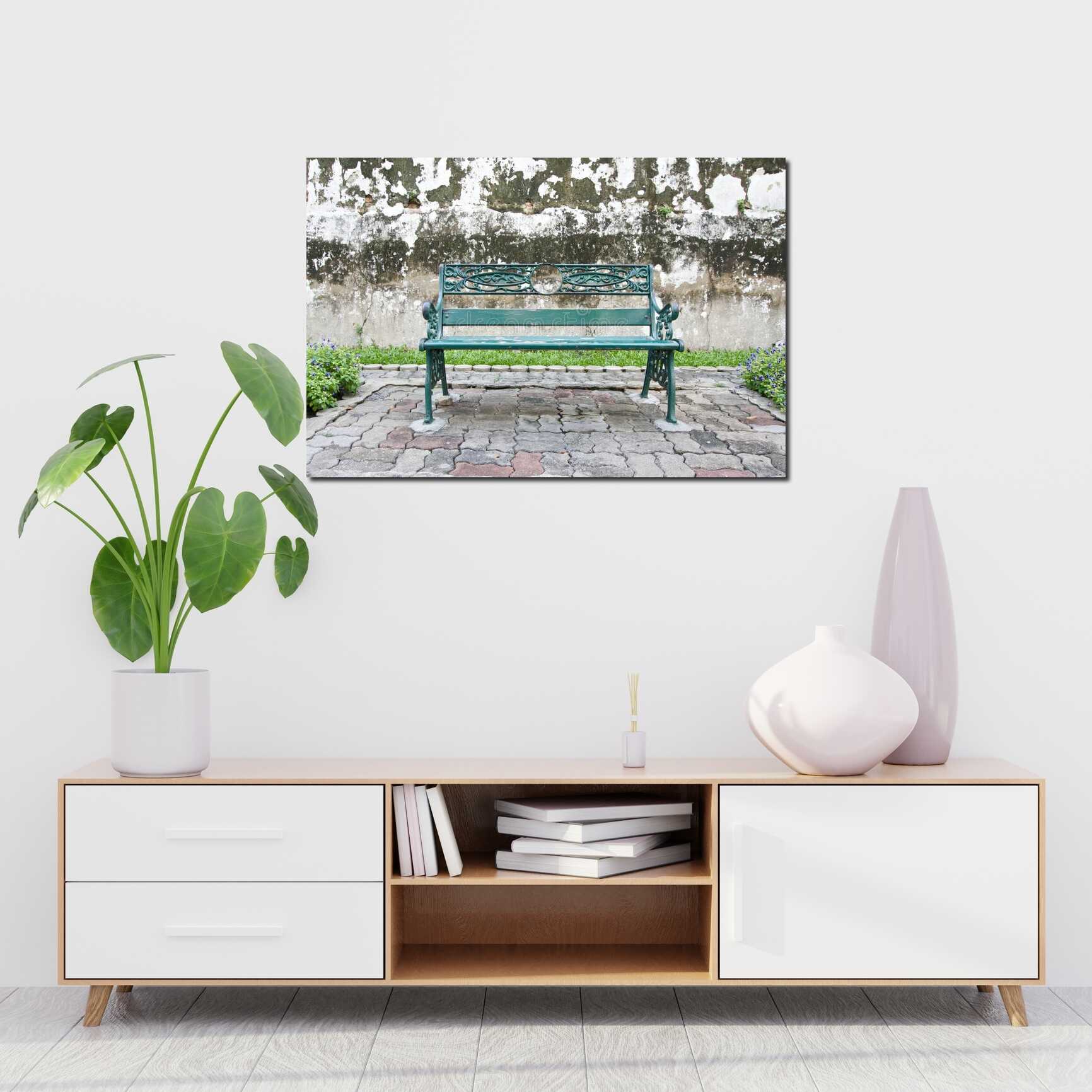 Canvas above sofa for size context