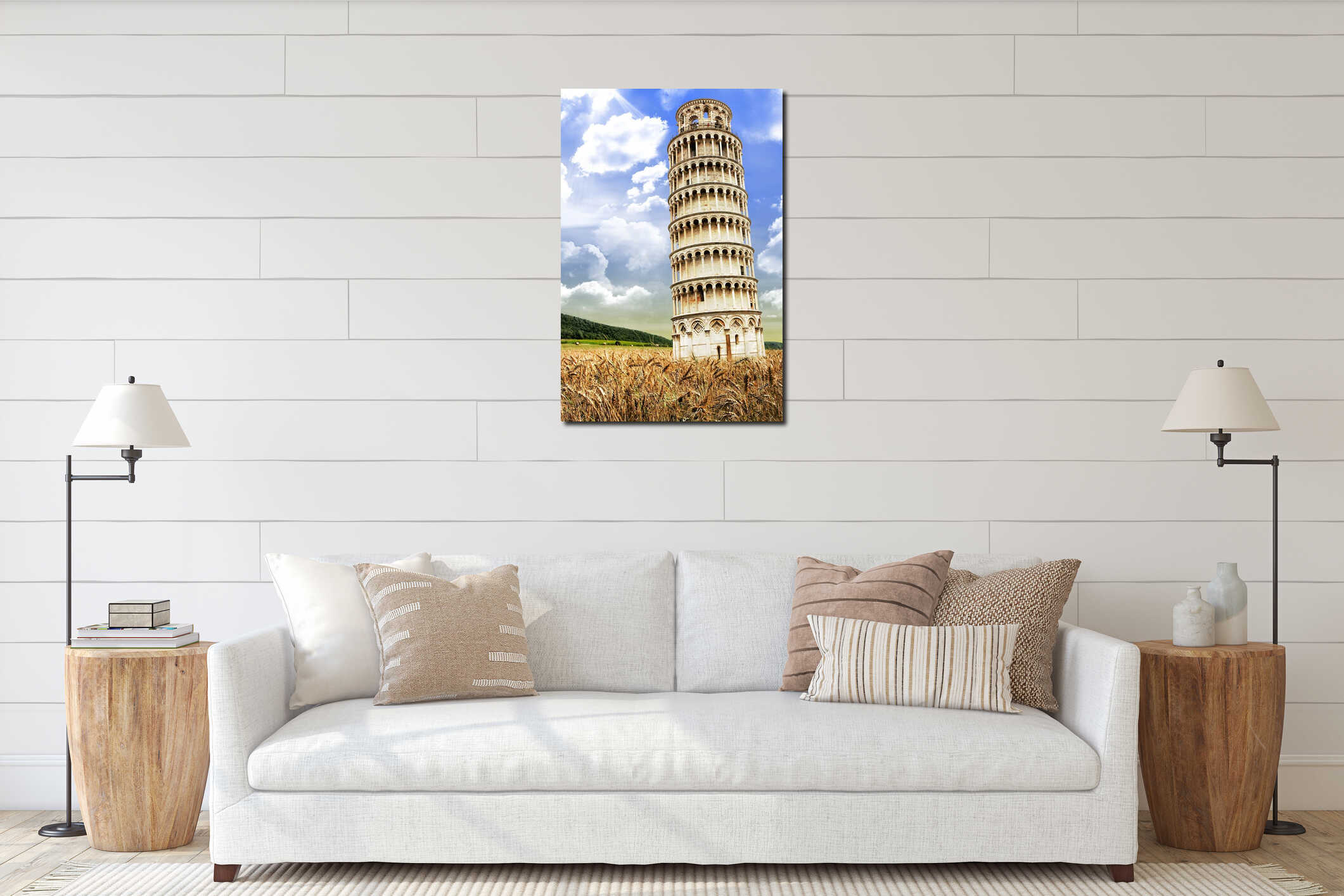 Leaning tower of Pisa in Tuscany, Italy interior mockup