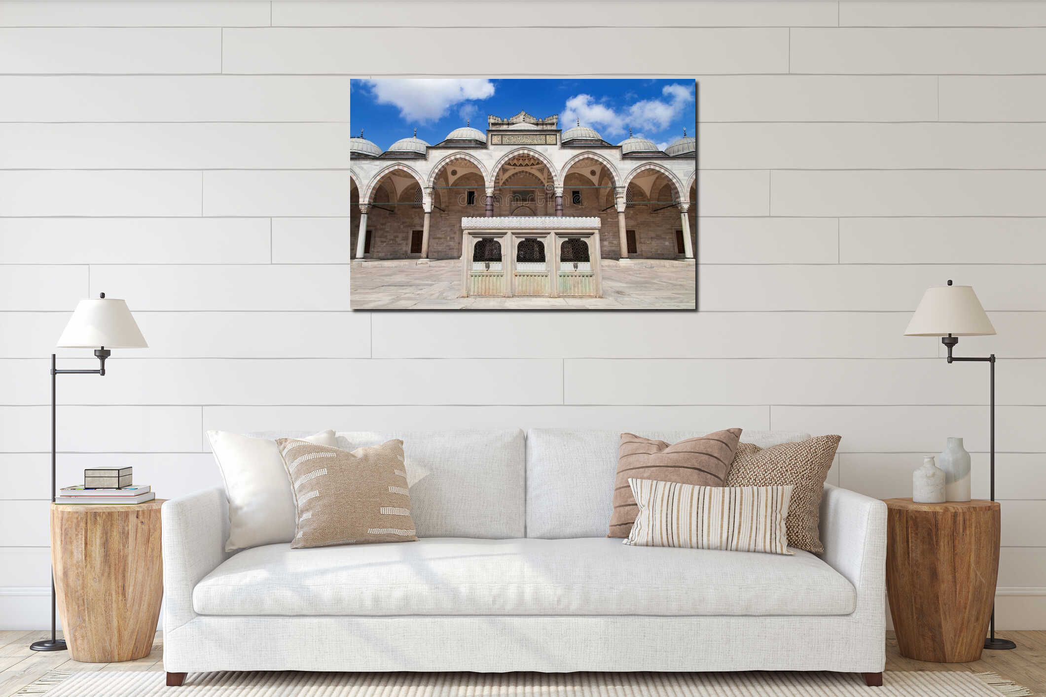Suleymaniye Mosque courtyard interior mockup