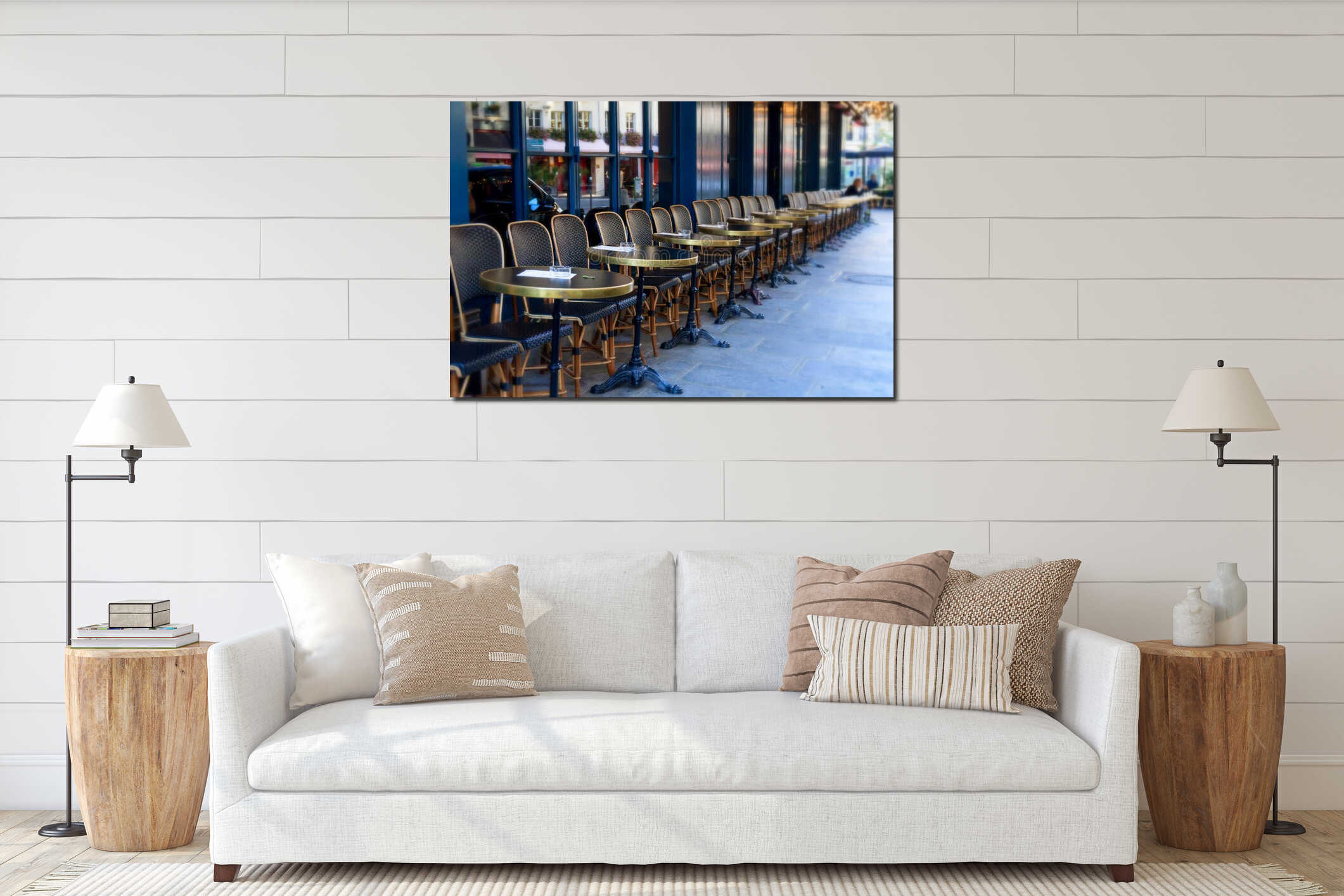 Street cafe in Paris interior mockup