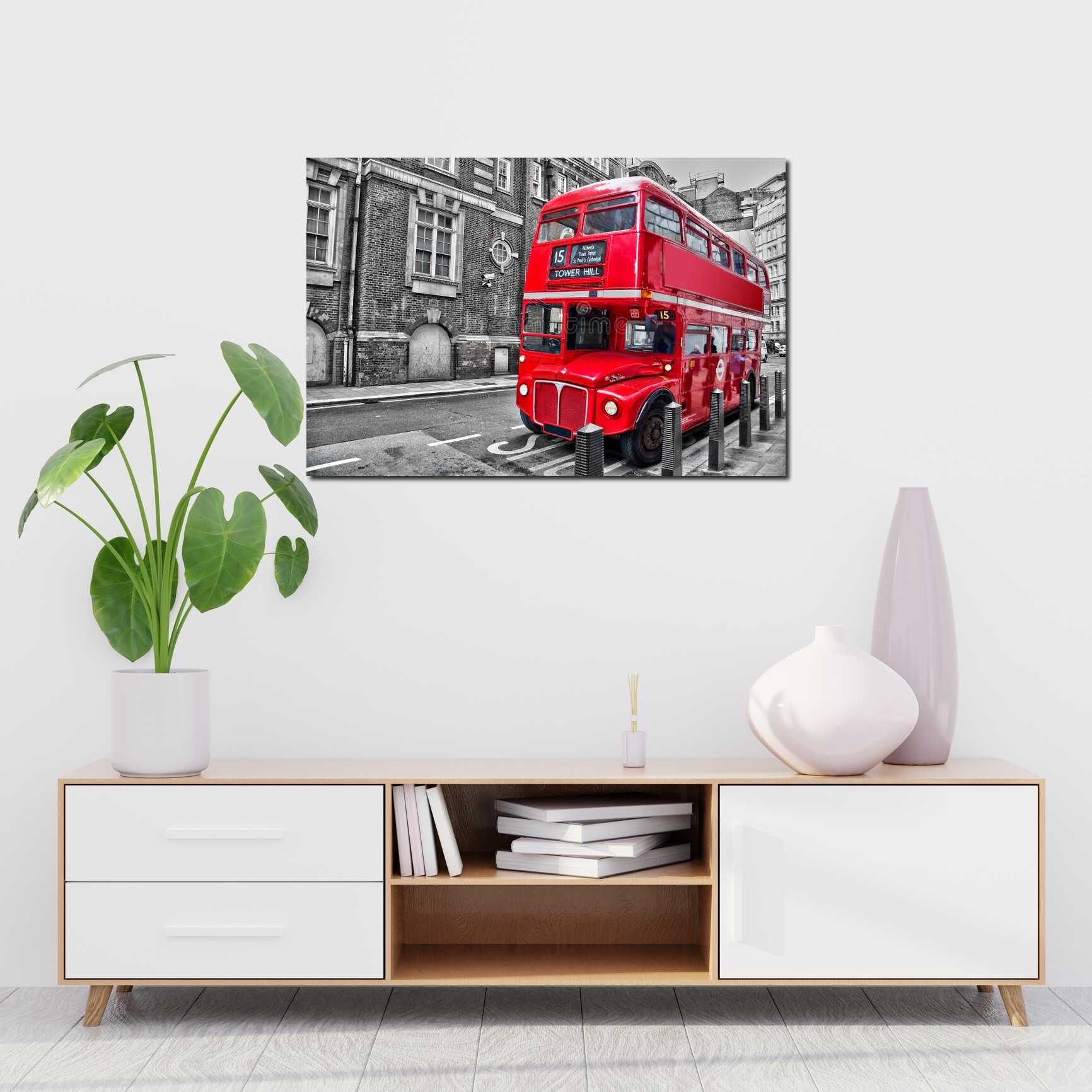 Canvas above sofa for size context