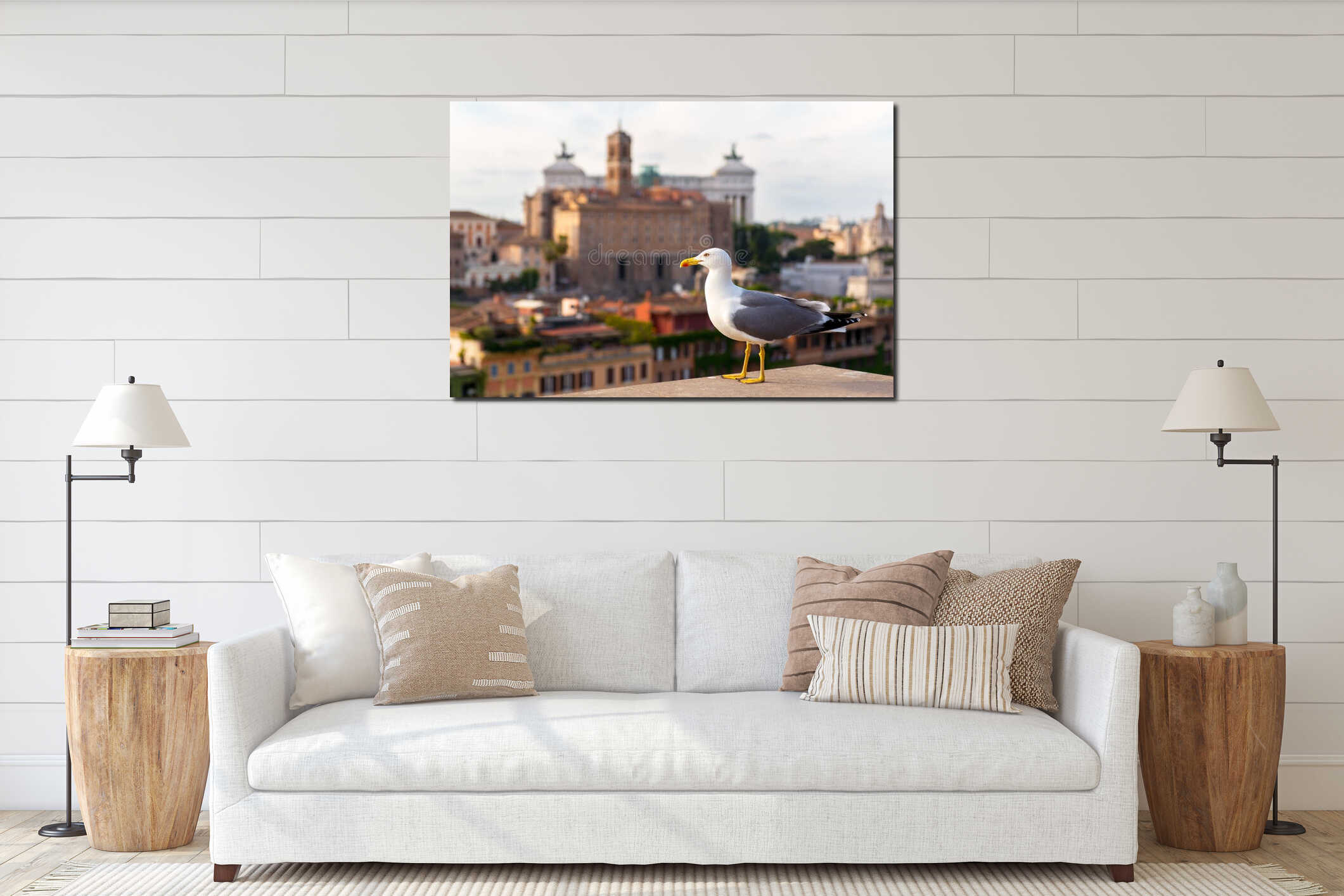 Seagull in the Roman Forum in Rome interior mockup