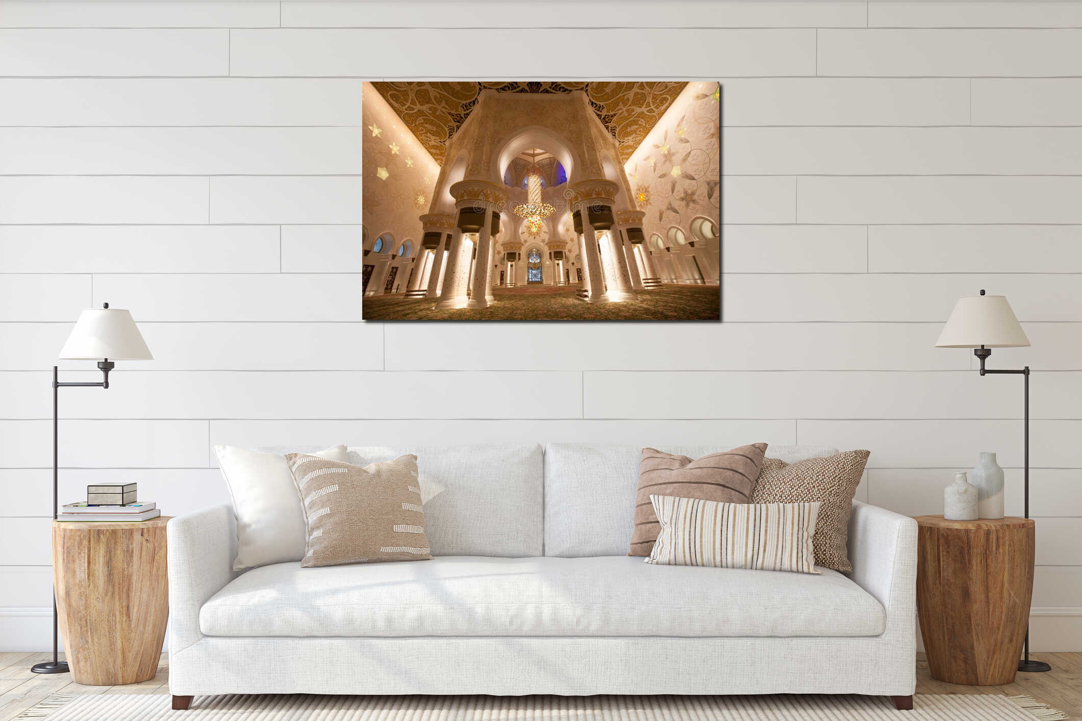 Interior of the Grand Mosque of Abu Dhabi interior mockup