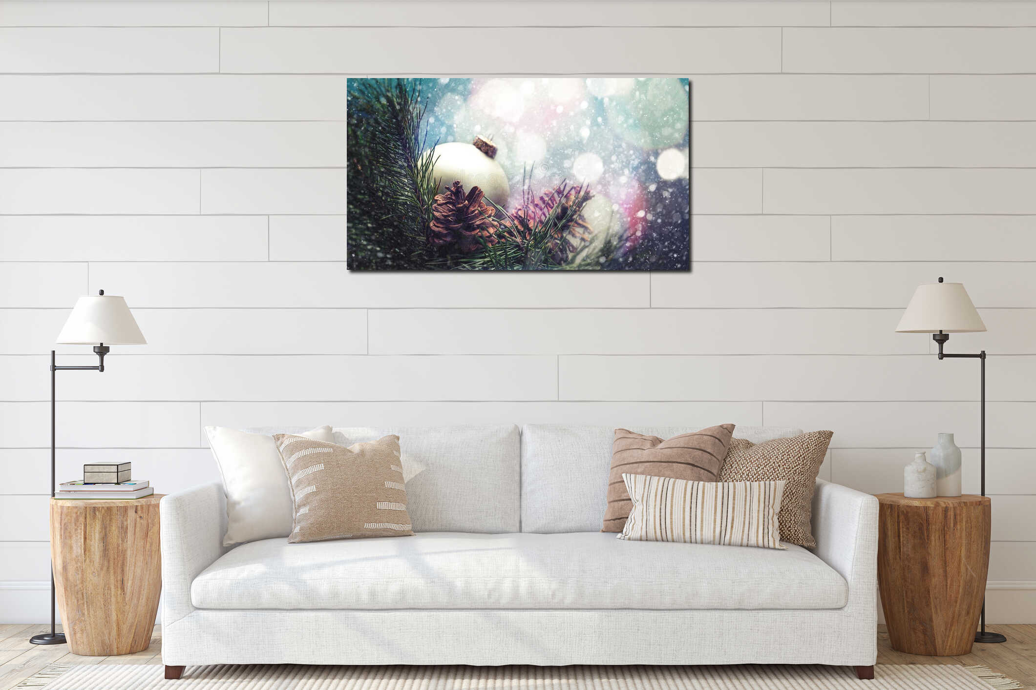 Canvas hanging interior mockup