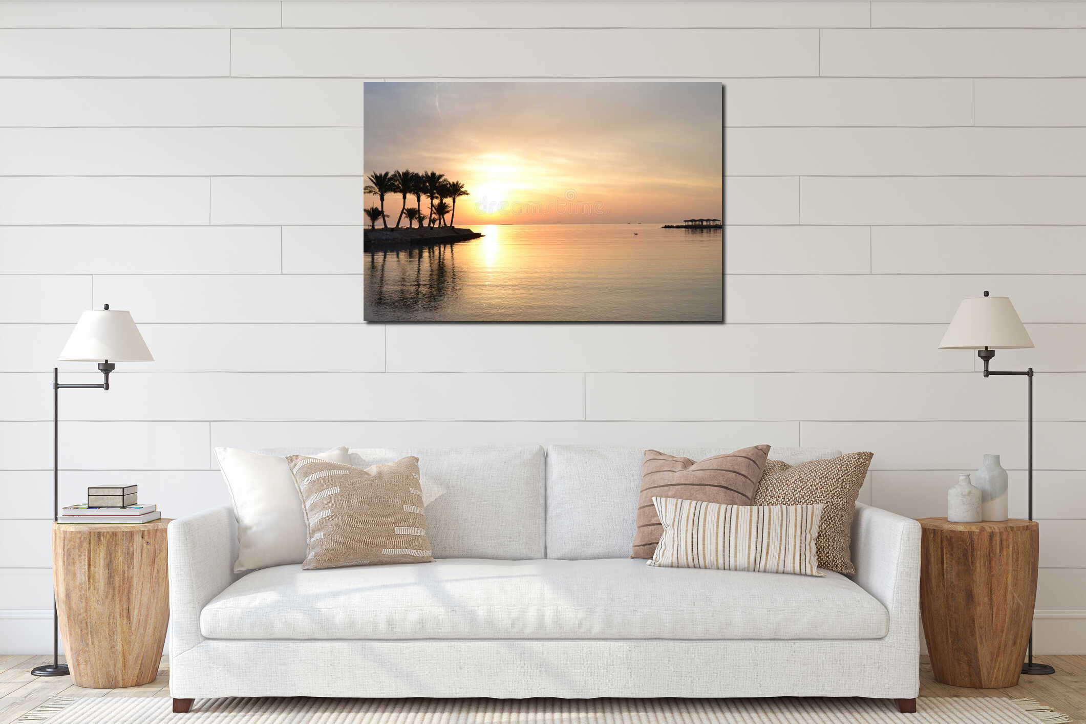 Sunrise red sea Egypt interior mockup