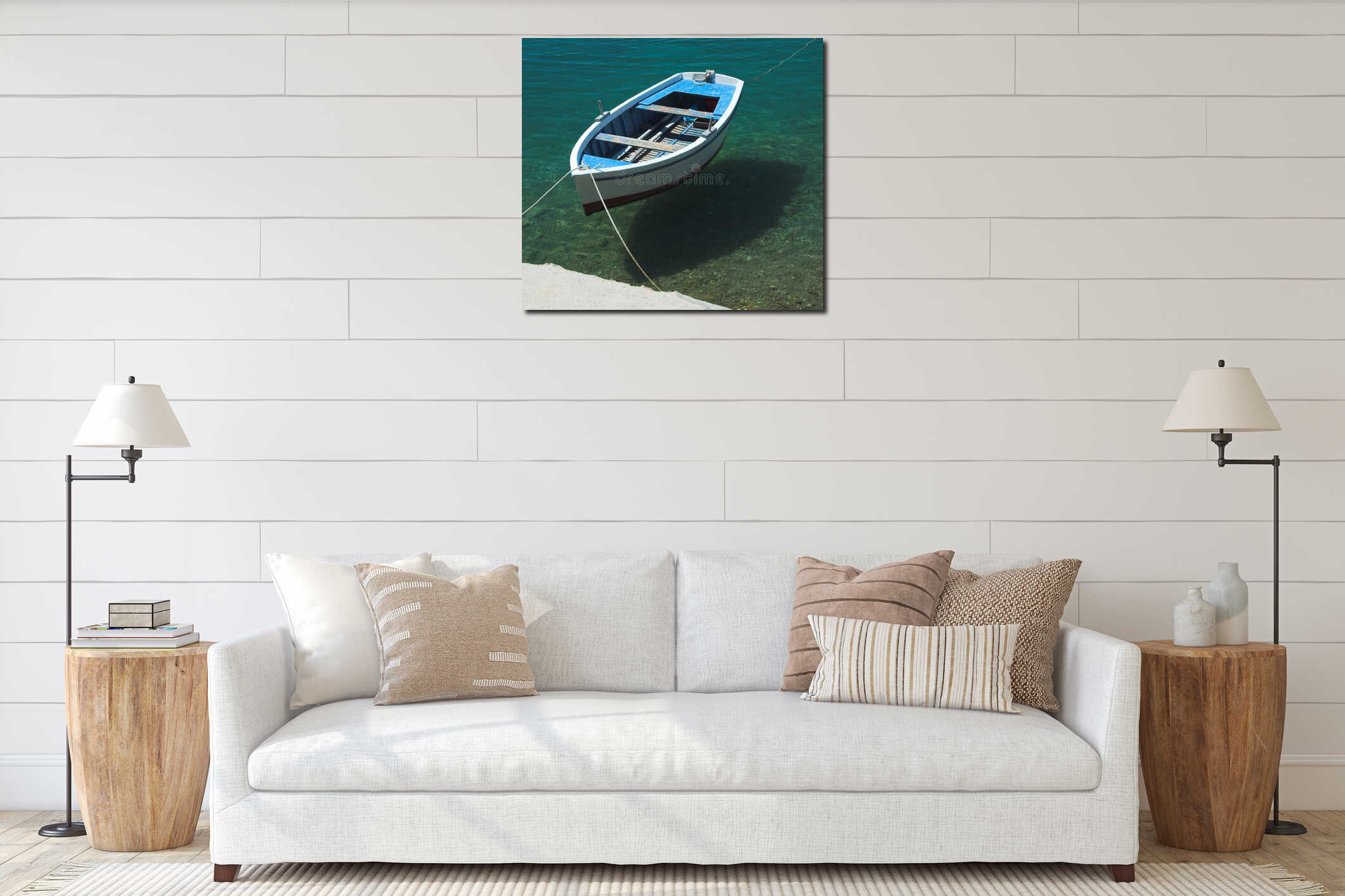 Old boat interior mockup