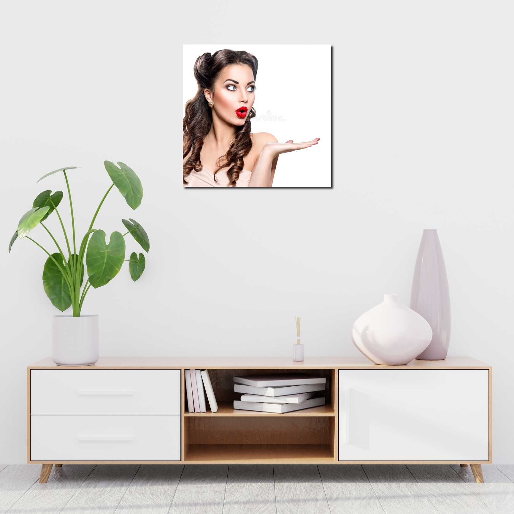 Canvas above sofa for size context