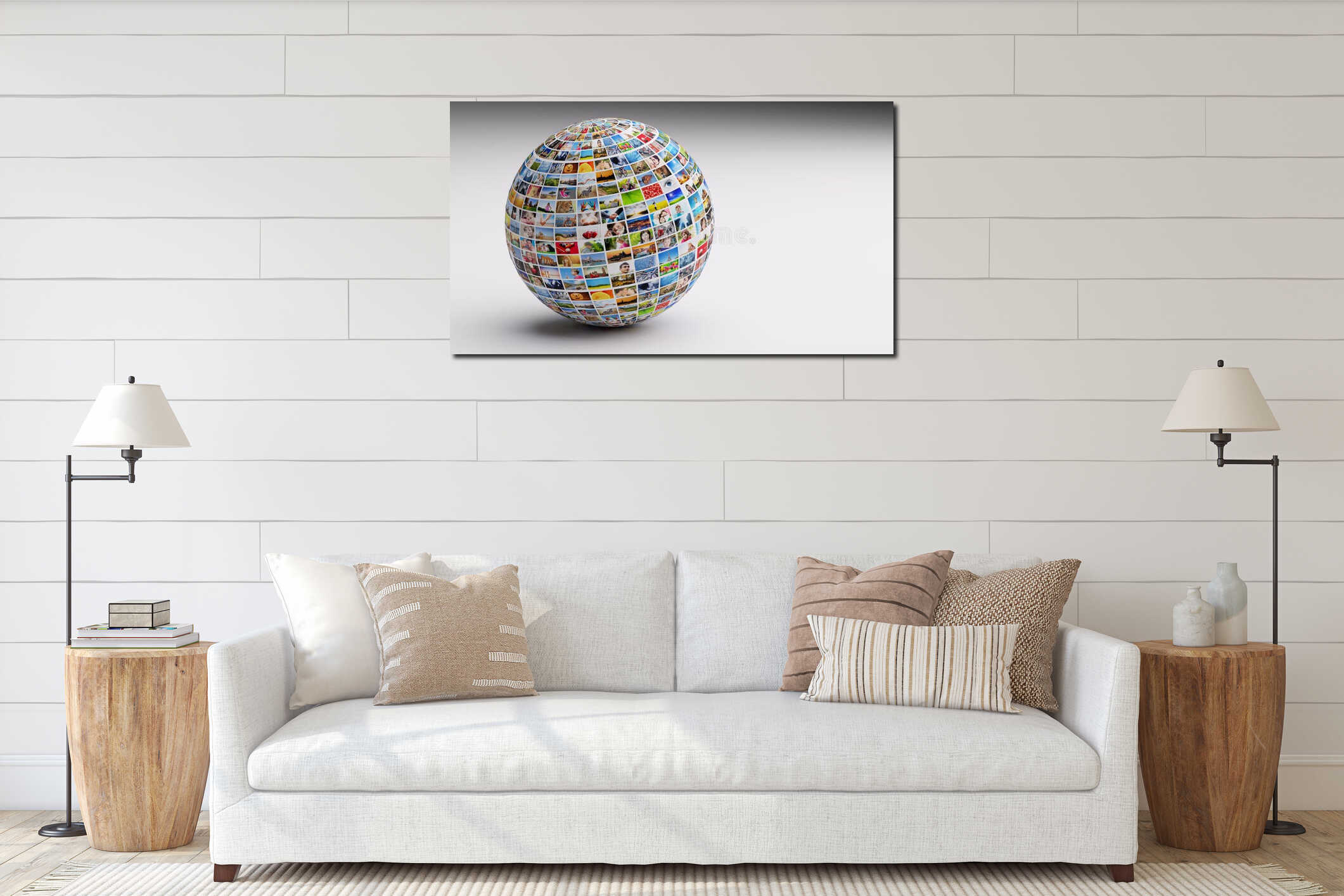 Canvas hanging interior mockup