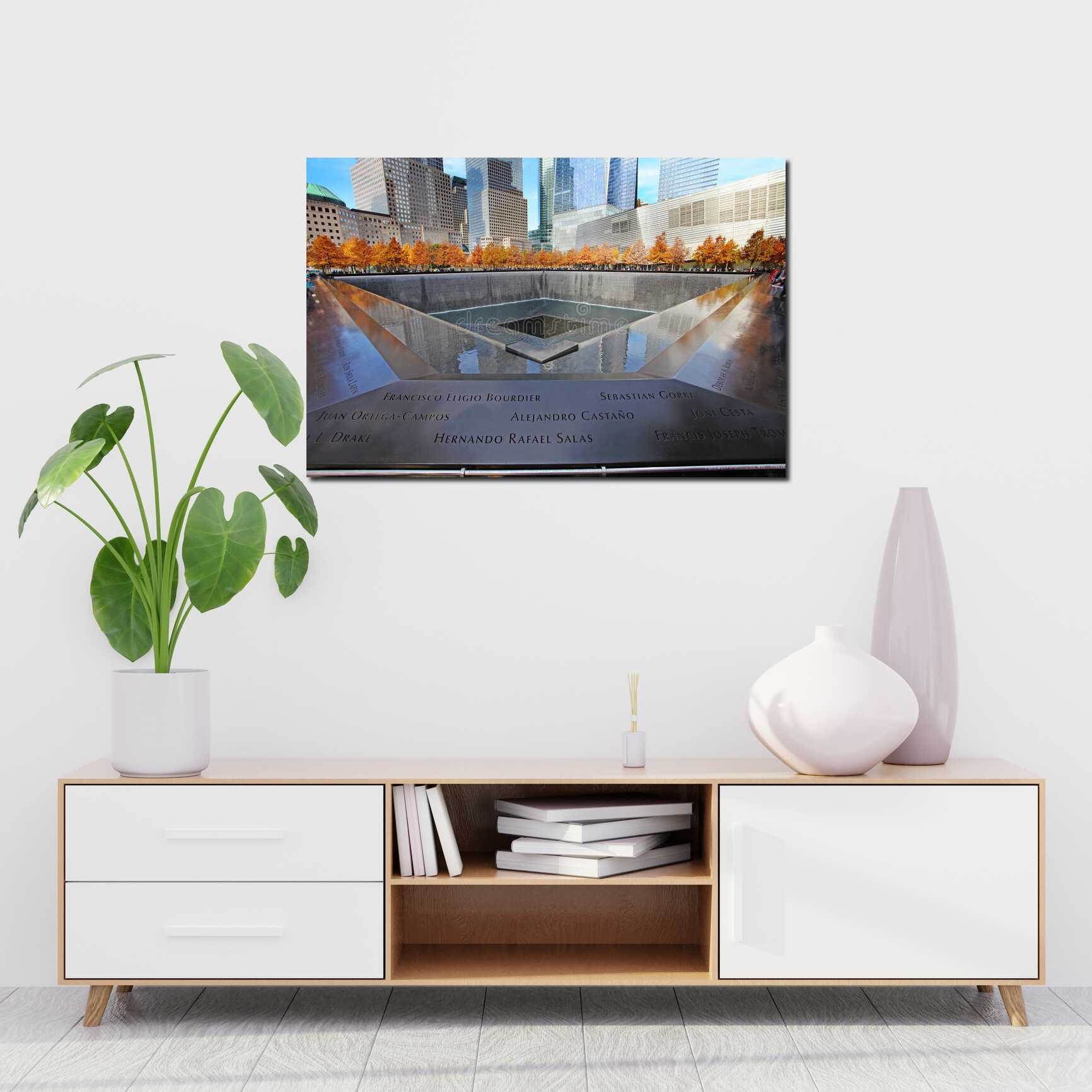 Canvas above sofa for size context