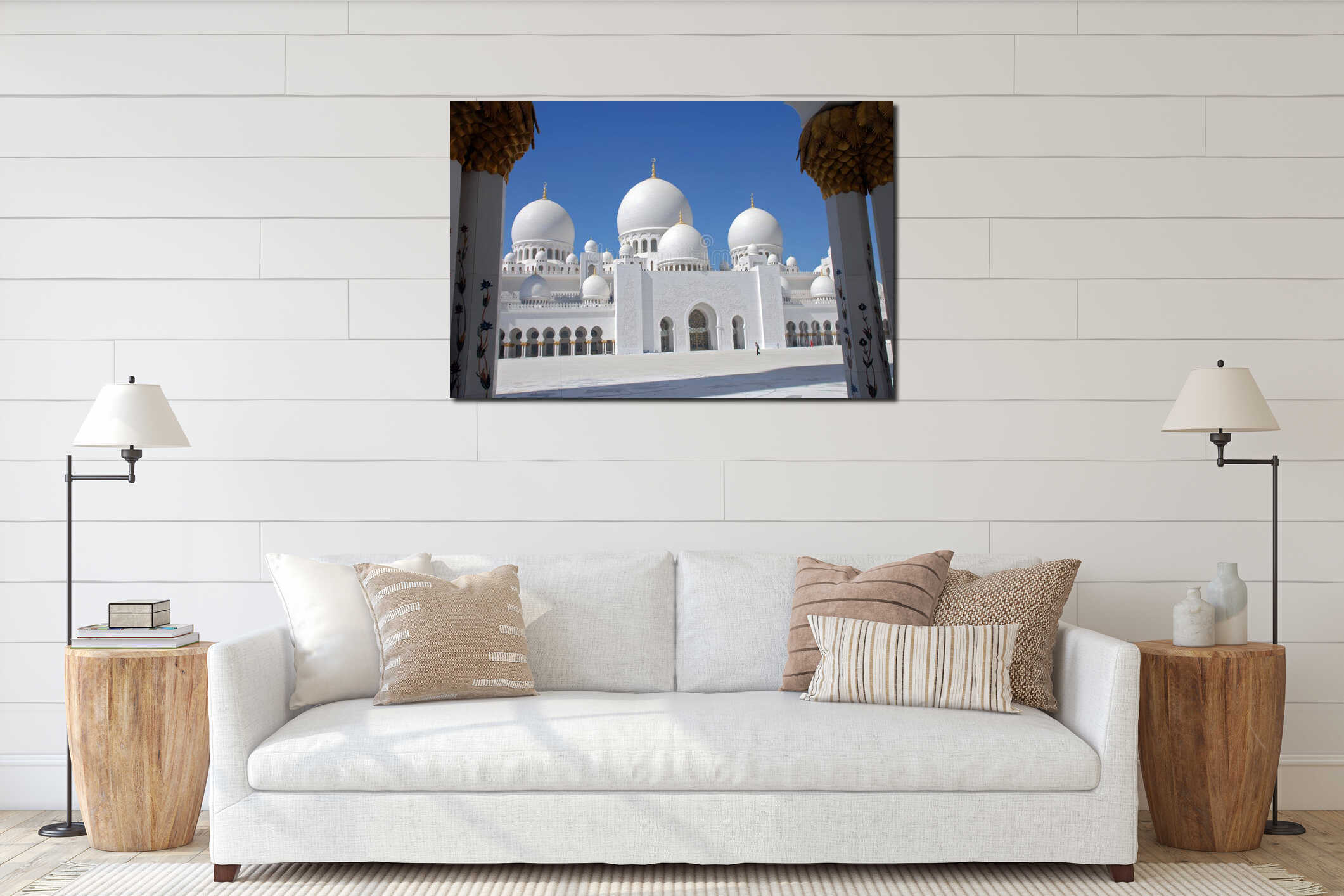 Sheikh zayed mosque, abu dhabi, uae, middle east interior mockup