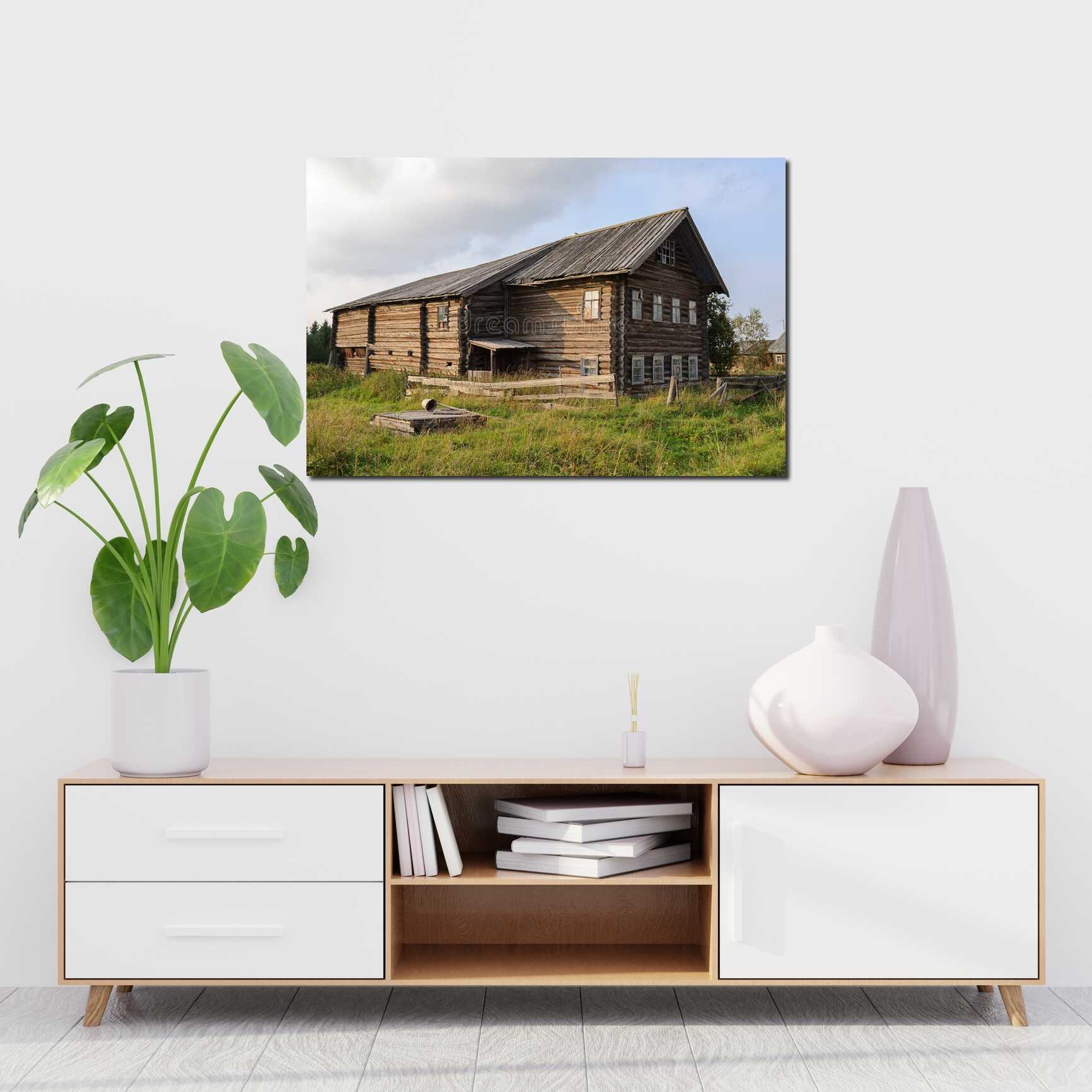 Canvas above sofa for size context