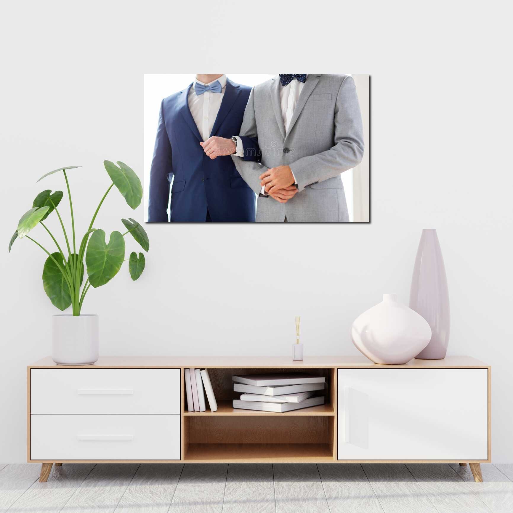 Canvas above sofa for size context