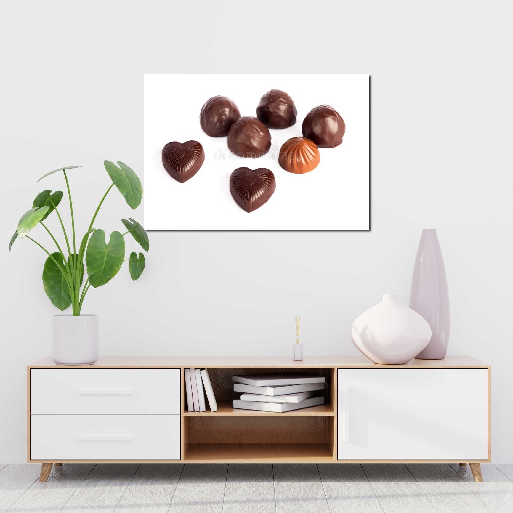 Canvas above sofa for size context