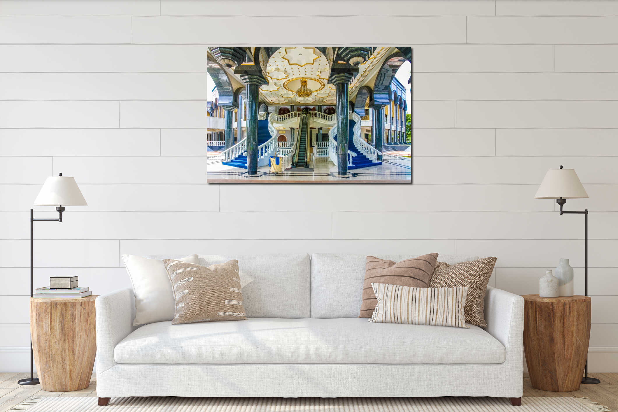 Jame Asr Hassanil Bolkiah Mosque Entrance-Brunei interior mockup