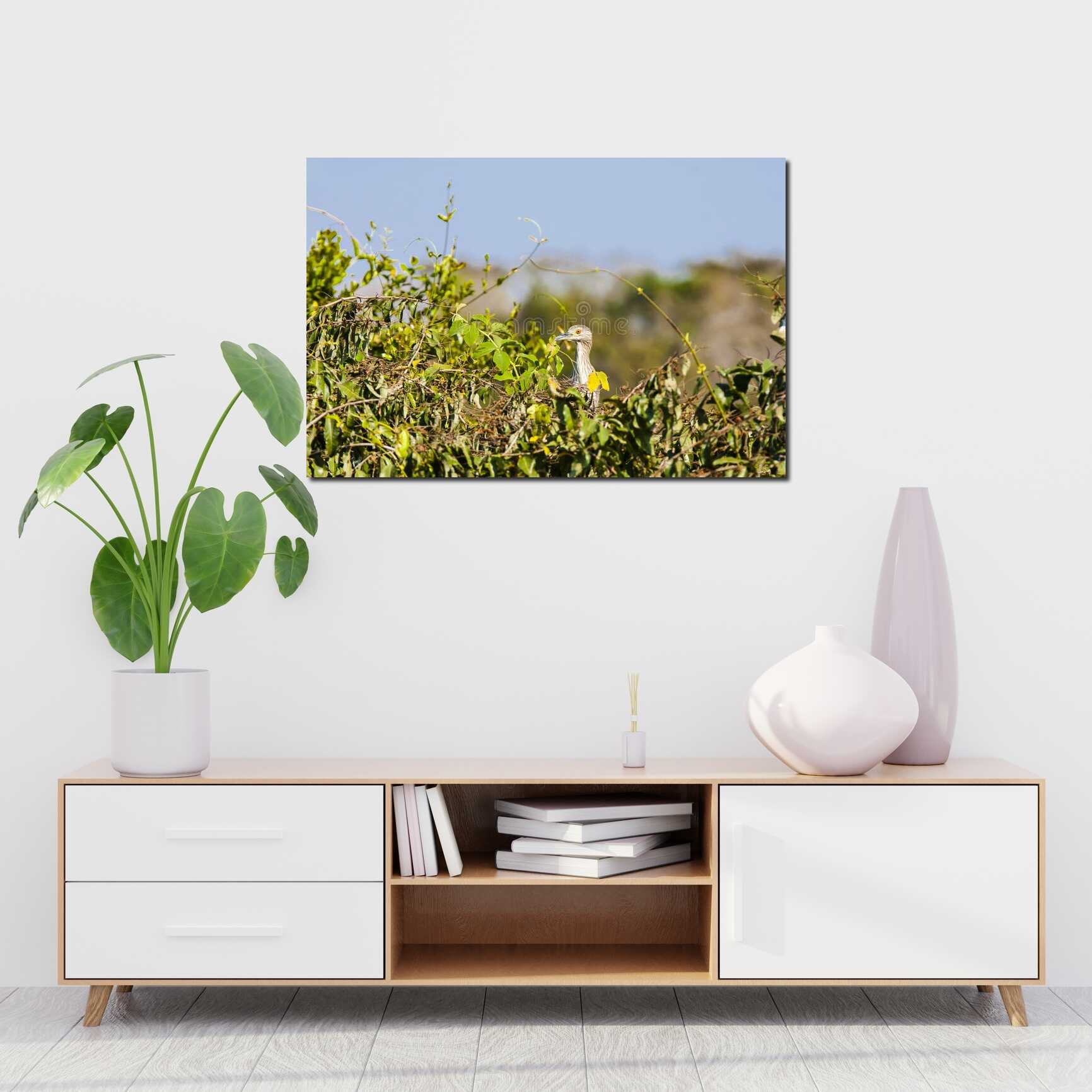 Canvas above sofa for size context