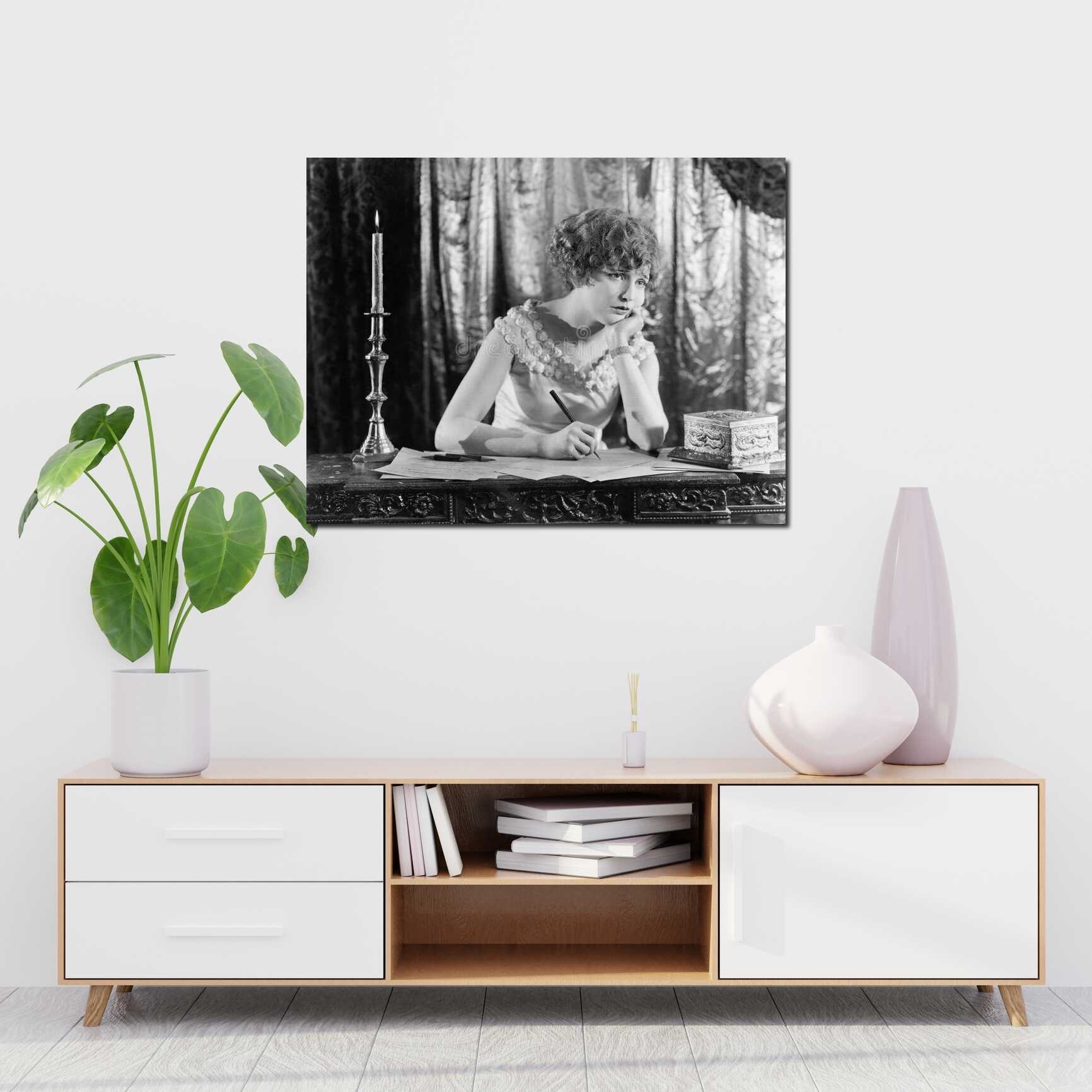 Canvas above sofa for size context