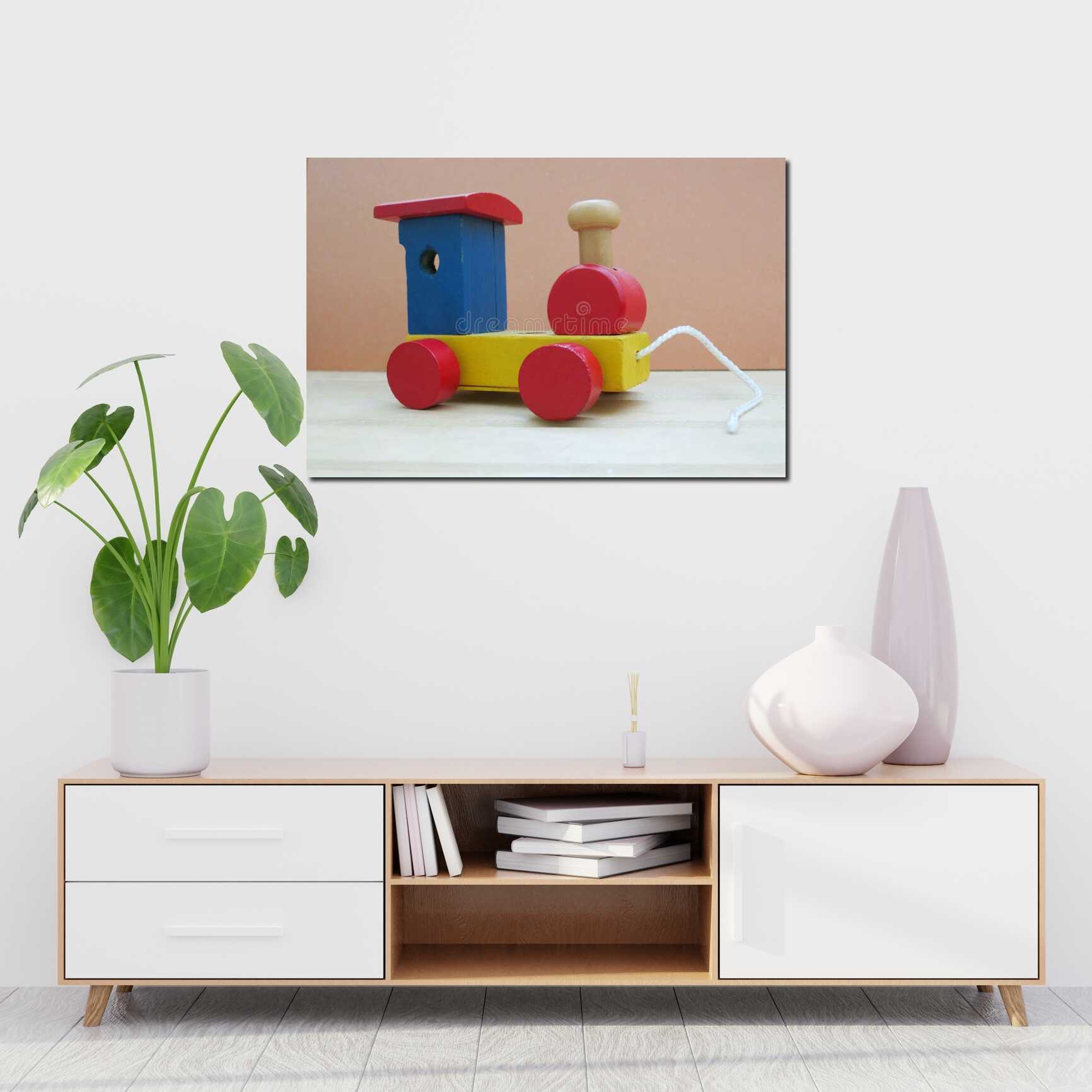 Canvas above sofa for size context