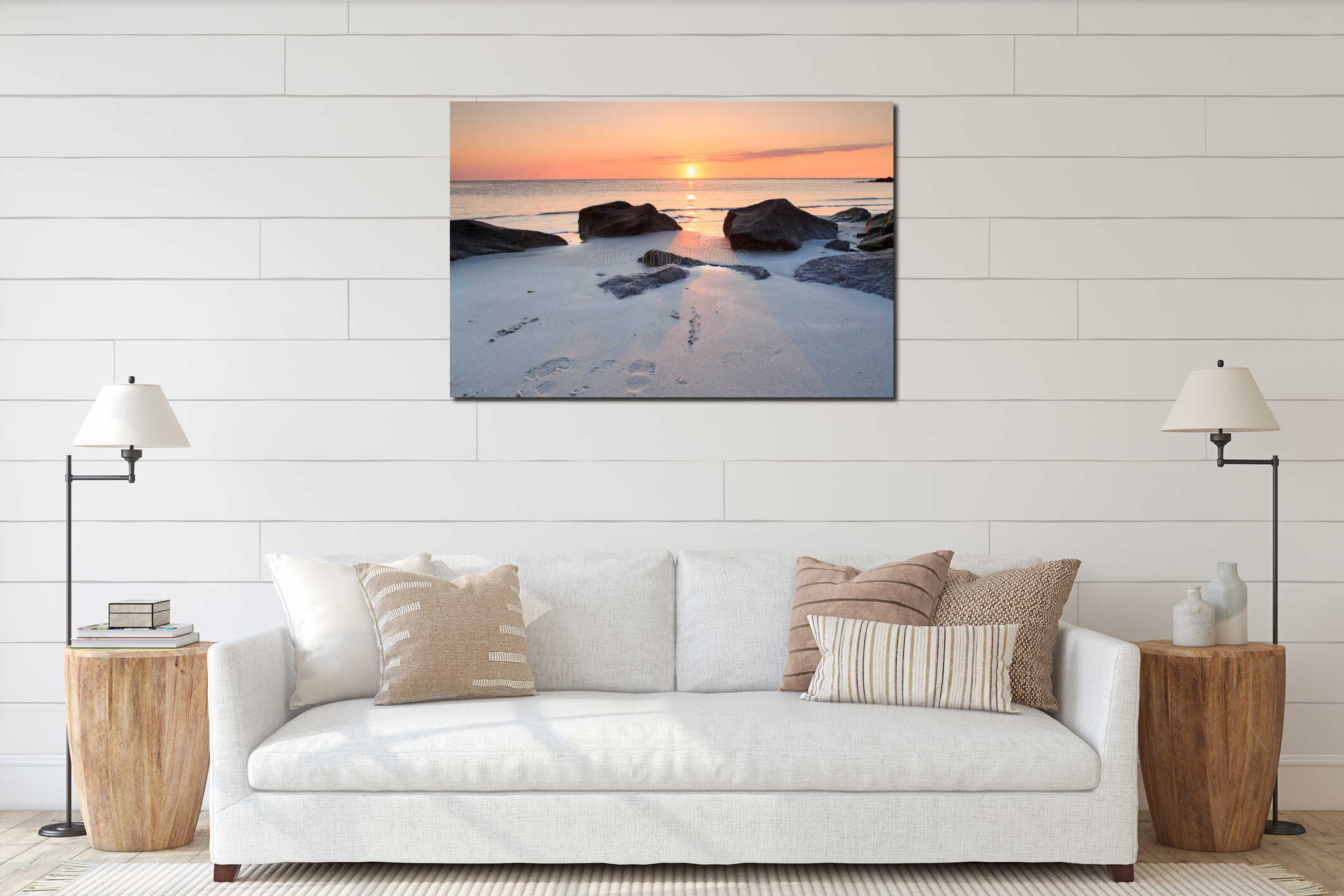 Ocean Sunrise Folly Beach South Carolina interior mockup