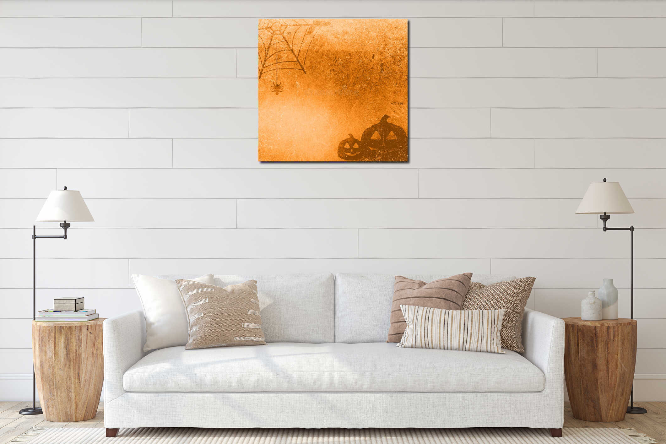 Canvas hanging interior mockup