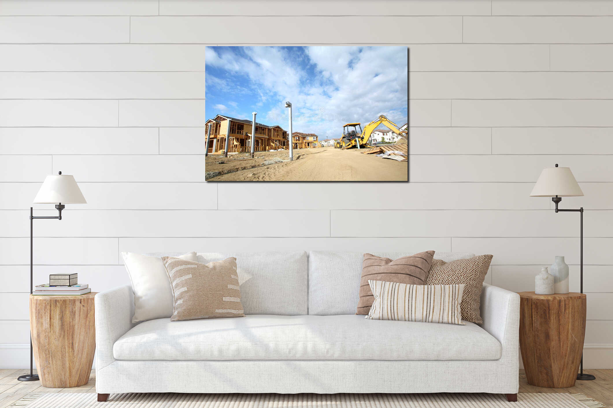 Canvas hanging interior mockup