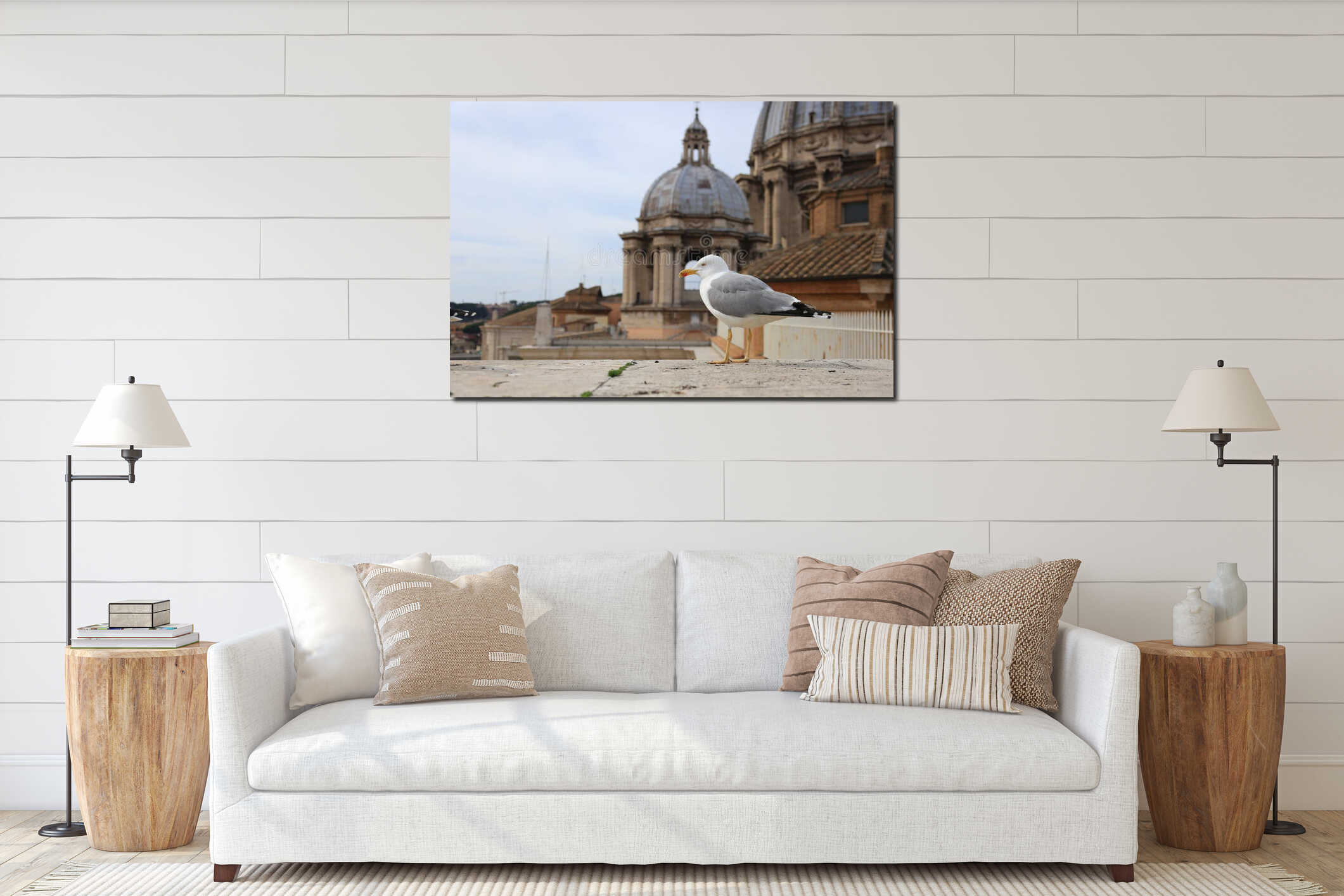 Seagull on top of the San Pietro Dome, Vatican City interior mockup