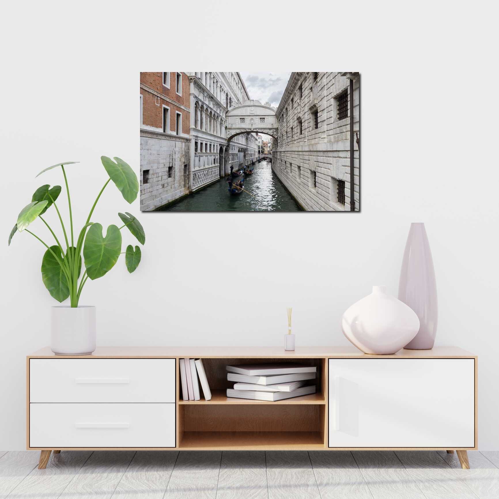 Canvas above sofa for size context