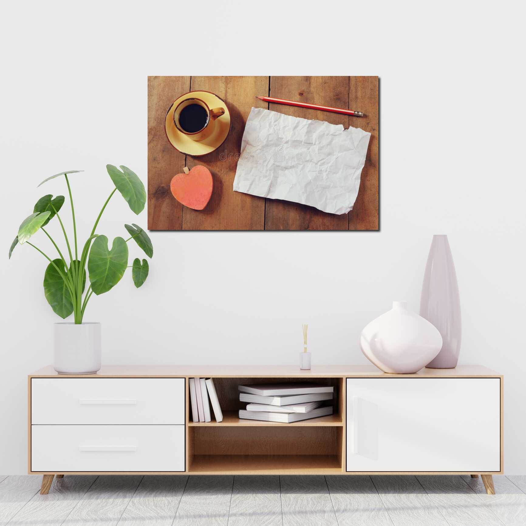 Canvas above sofa for size context