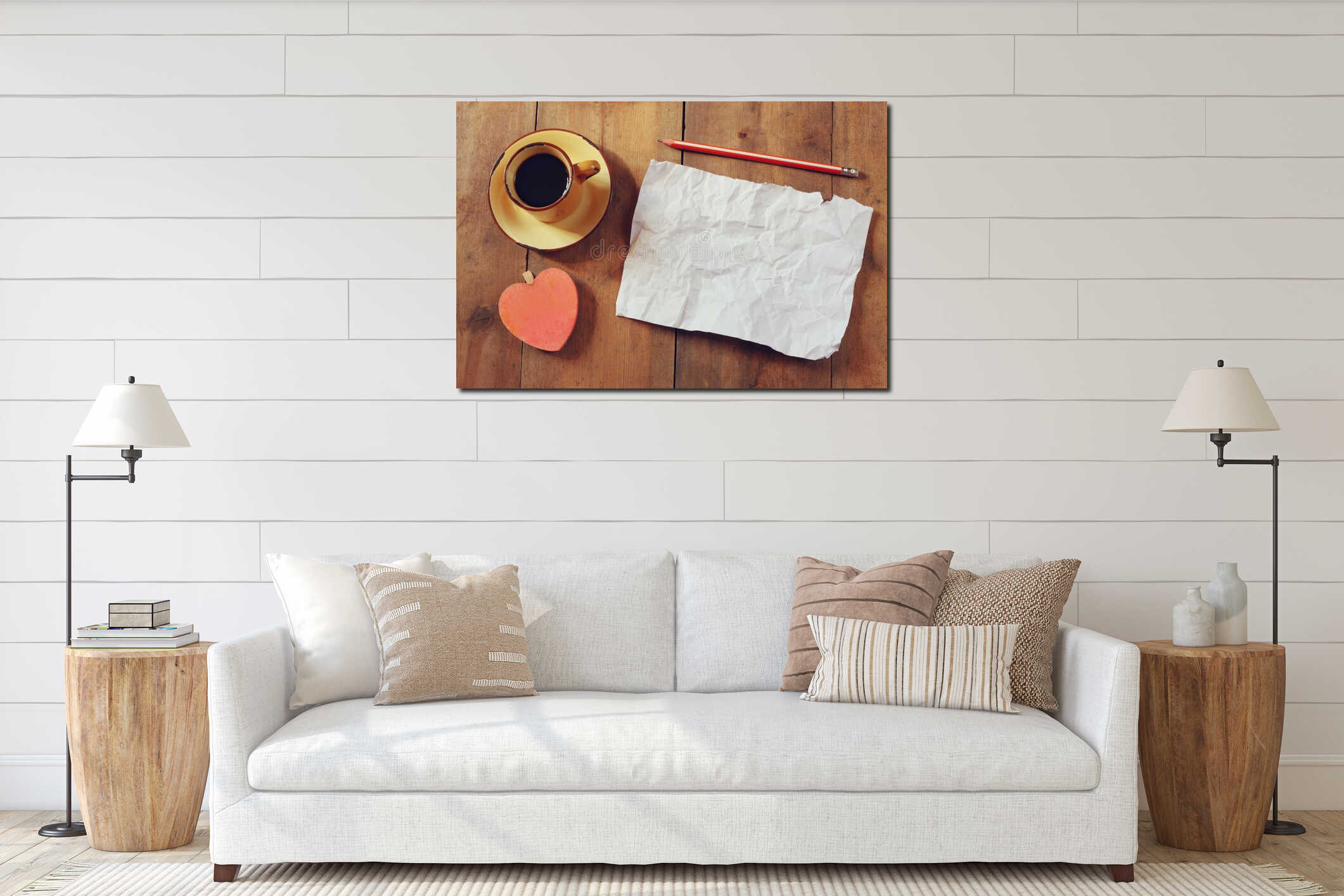 Canvas above sideboard for size context